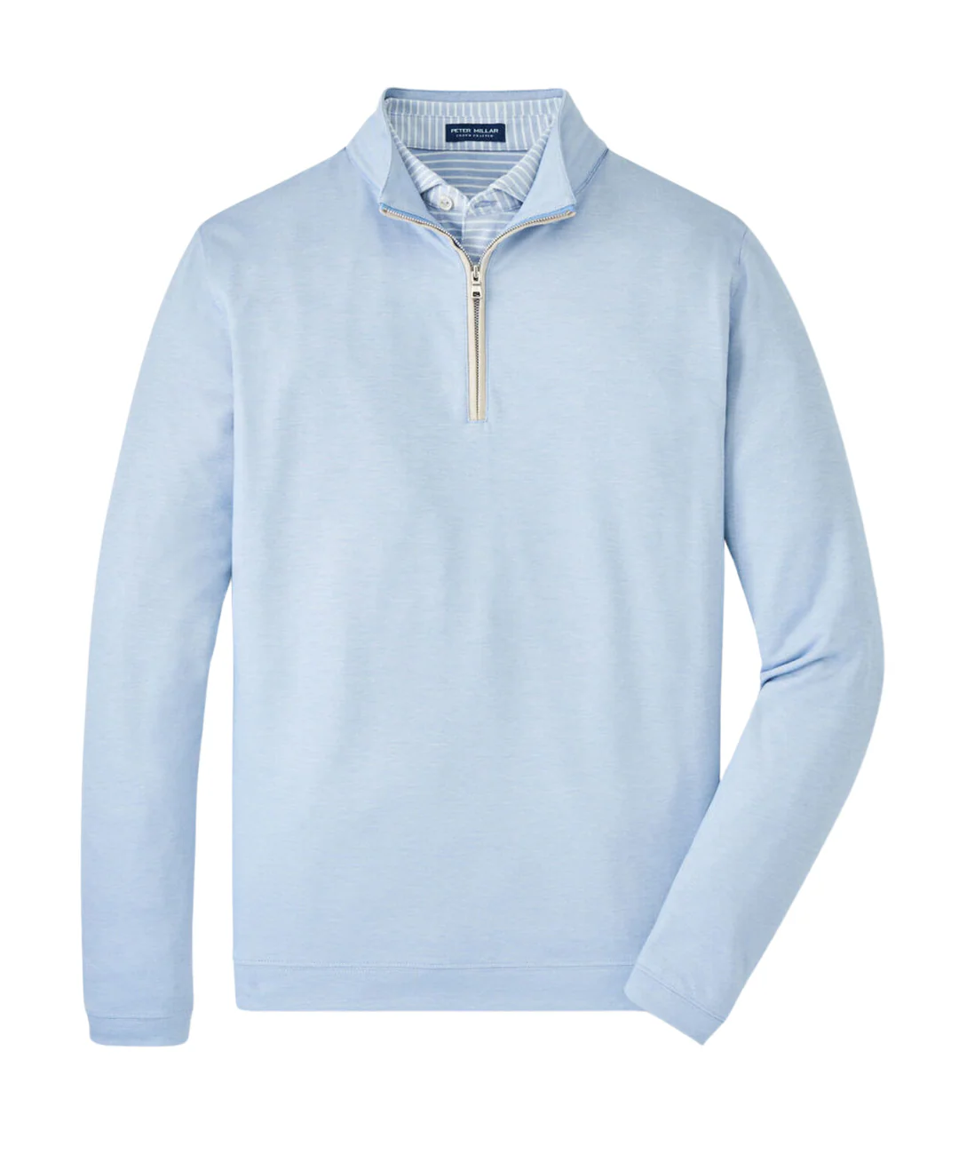 2025 Peter Millar Men's Albatross Cotton Blend Pique Quarter Zip - Angelite
