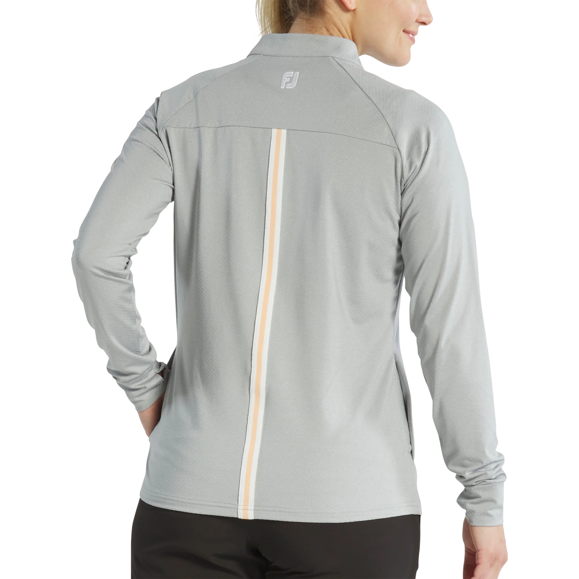 2025 FootJoy Women's 1/4 Zip Dot Jacquard Midlayer - Grey