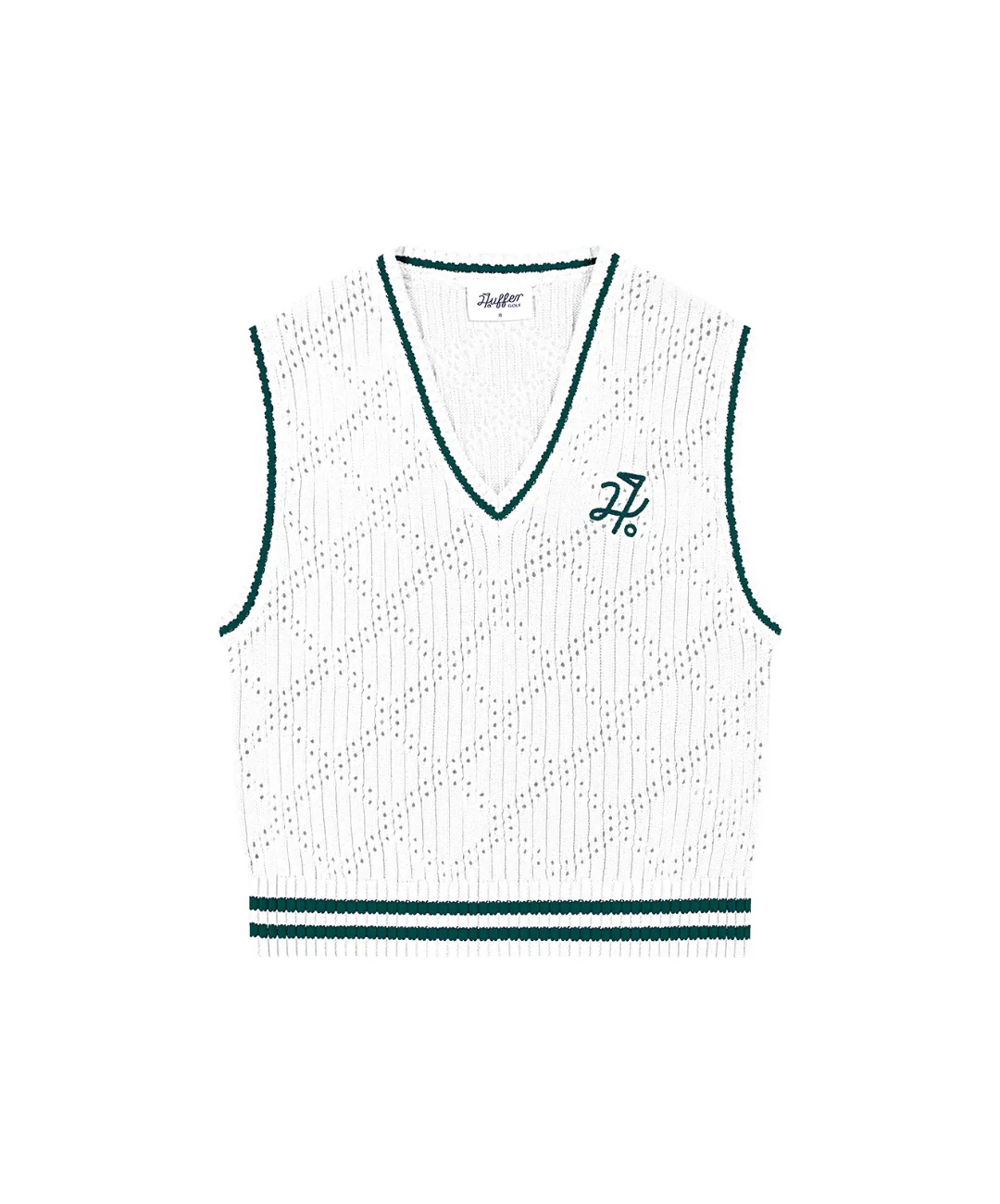 2025 Huffer Women's Diamond Crop Vest - Chalk