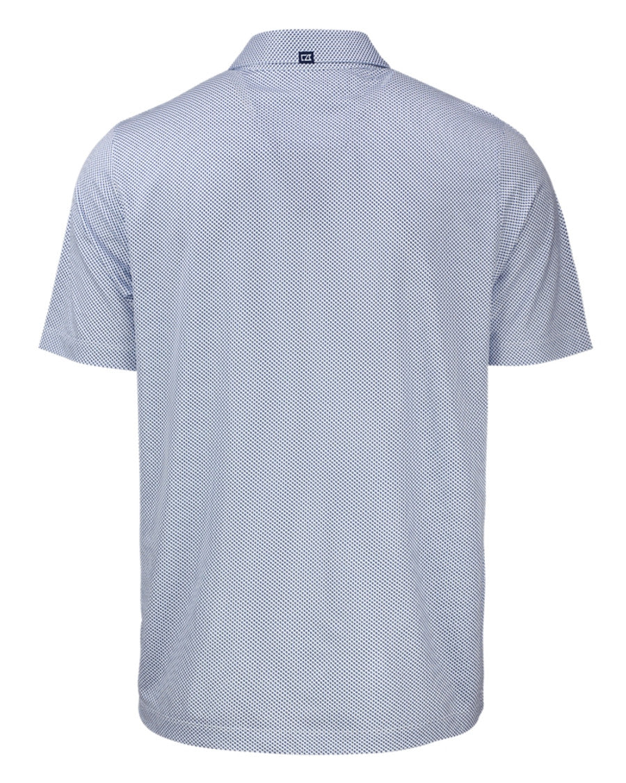 2025 Cutter & Buck Men's Pike Eco Symmetry Print Polo - White/Tour Blue
