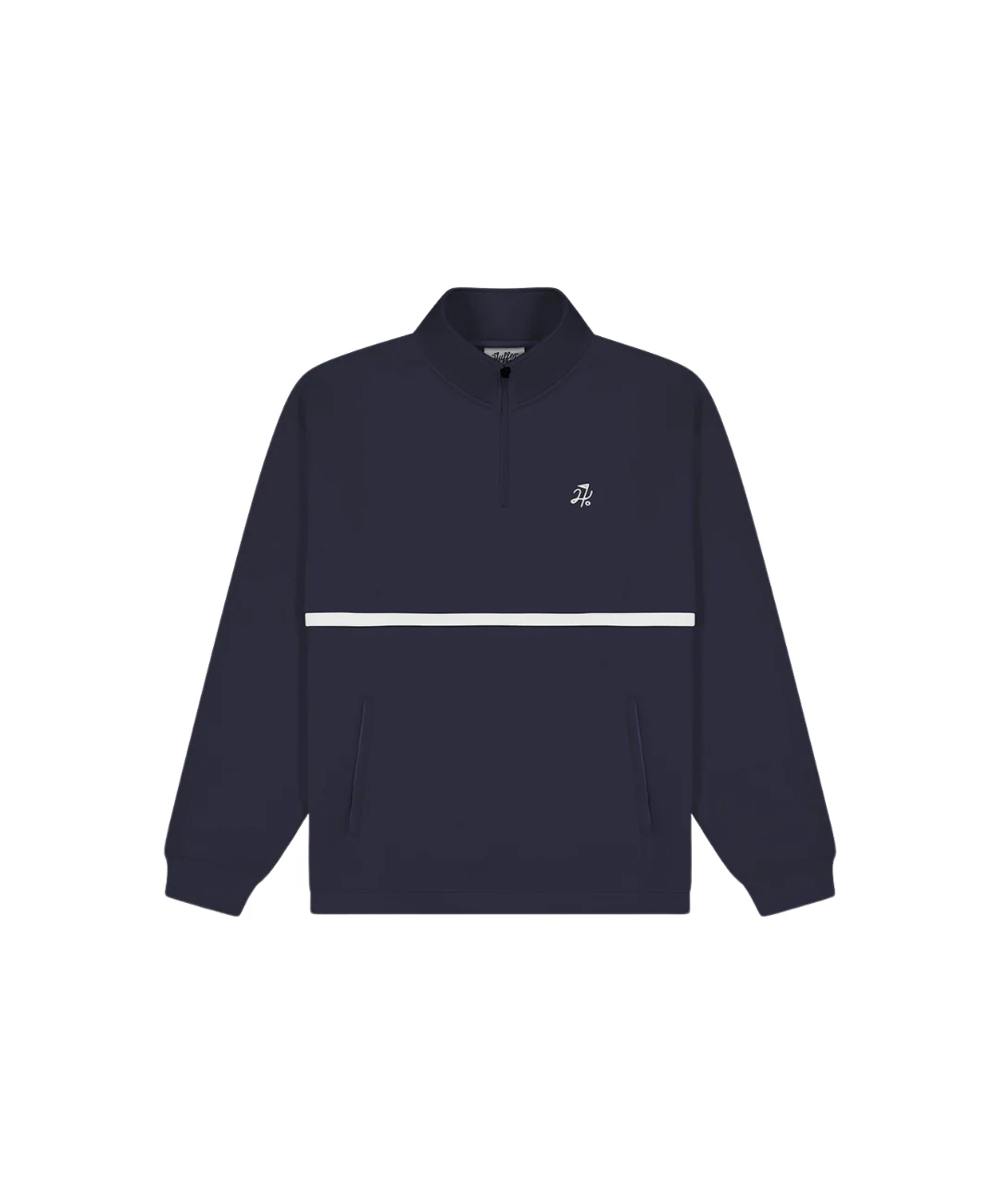 Huffer Men's Club 1/4 Zip Crew - Navy/Chalk