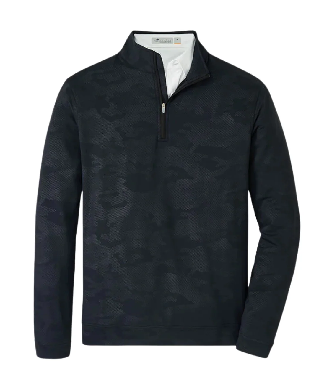 2025 Peter Millar Men's Perth Camo Performance Quarter-Zip - Black