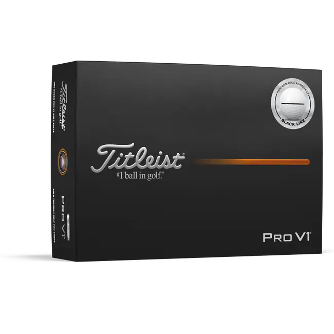 2025 Titleist Pro V1 Performance Alignment Golf Ball Dozen - Black Line