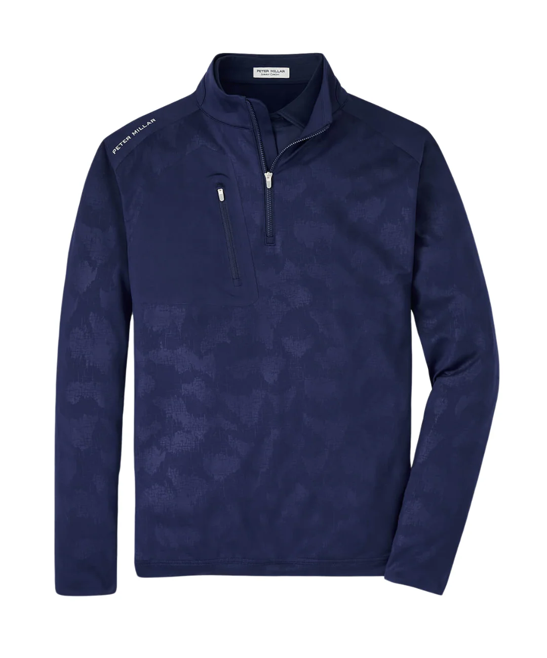 2025 Peter Millar Men's Verge Windowpane 1/4 Zip Pullover - Navy