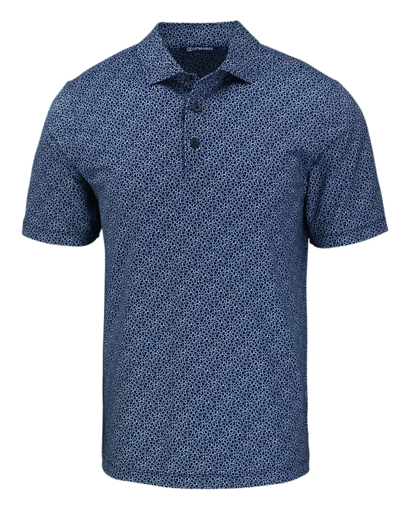 Cutter & Buck Pike Eco Pebble Print Polo - Navy Blue