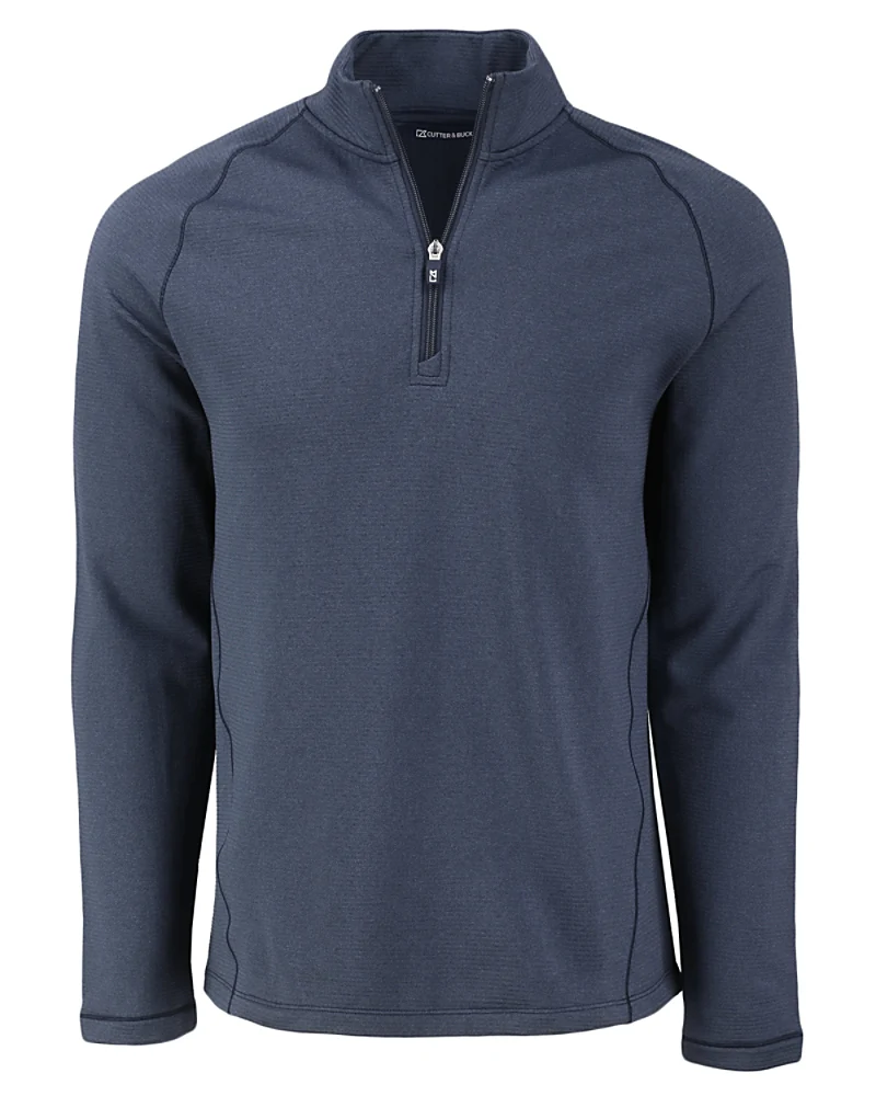 2025 Cutter & Buck Men's Peshastin Eco Fleece Half Zip Pullover - Navy Blue Heath