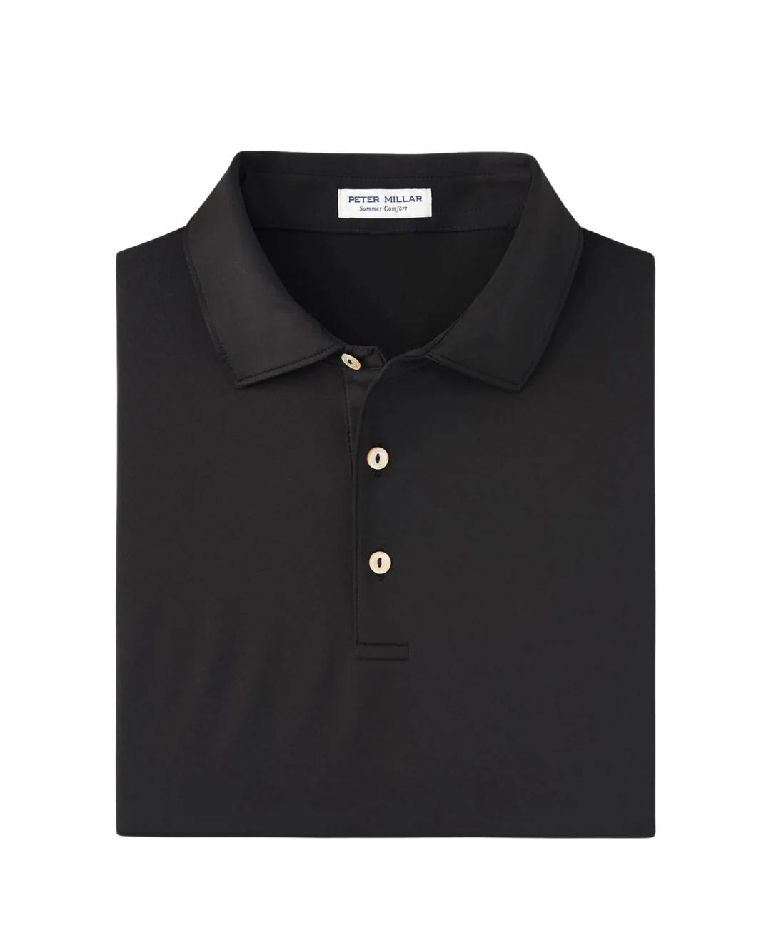 2025 Peter Millar Men's Solid Performance Jersey Polo - Black
