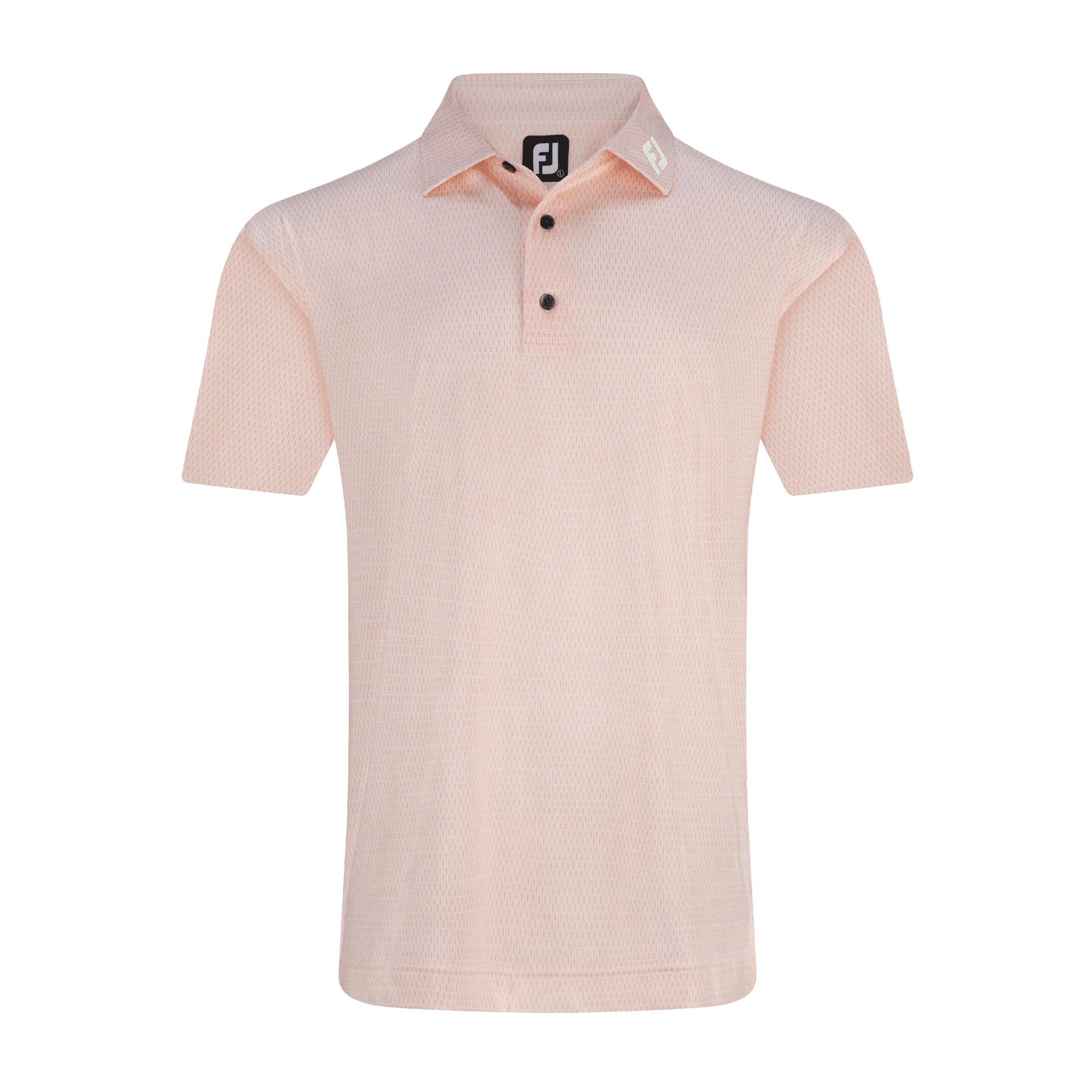 2025 FootJoy Men's Skyscrapper Print Lisle Self Collar Polo - Sunset/White