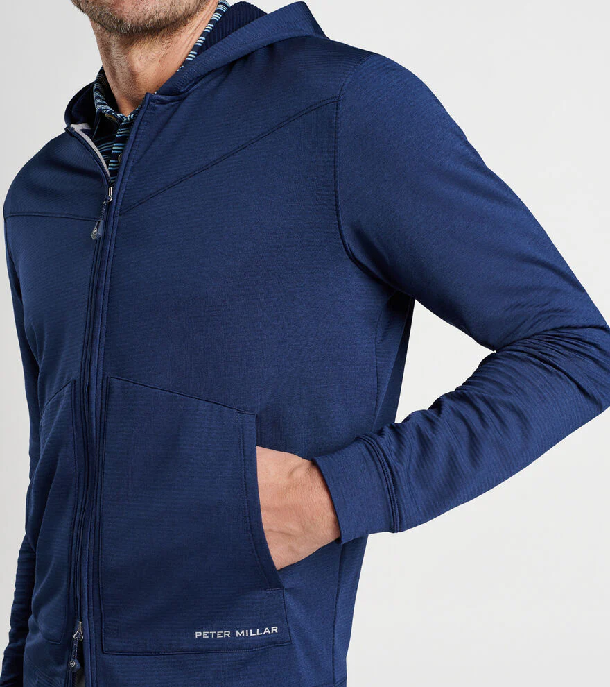 2025 Peter Millar Men's Beaumont Performance Fit Hoodie - Navy
