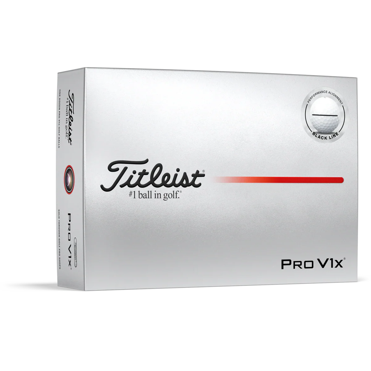 2025 Titleist Pro V1x Performance Alignment Golf Ball Dozen - Black Line