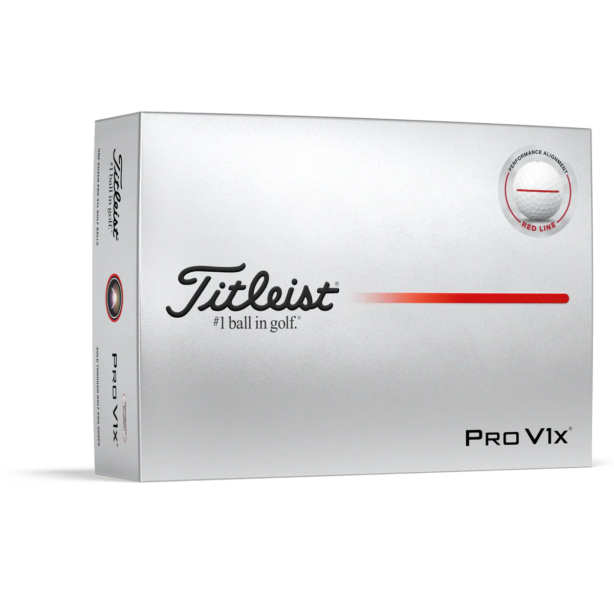 2025 Titleist Pro V1x Performance Alignment Golf Ball Dozen - Red Line