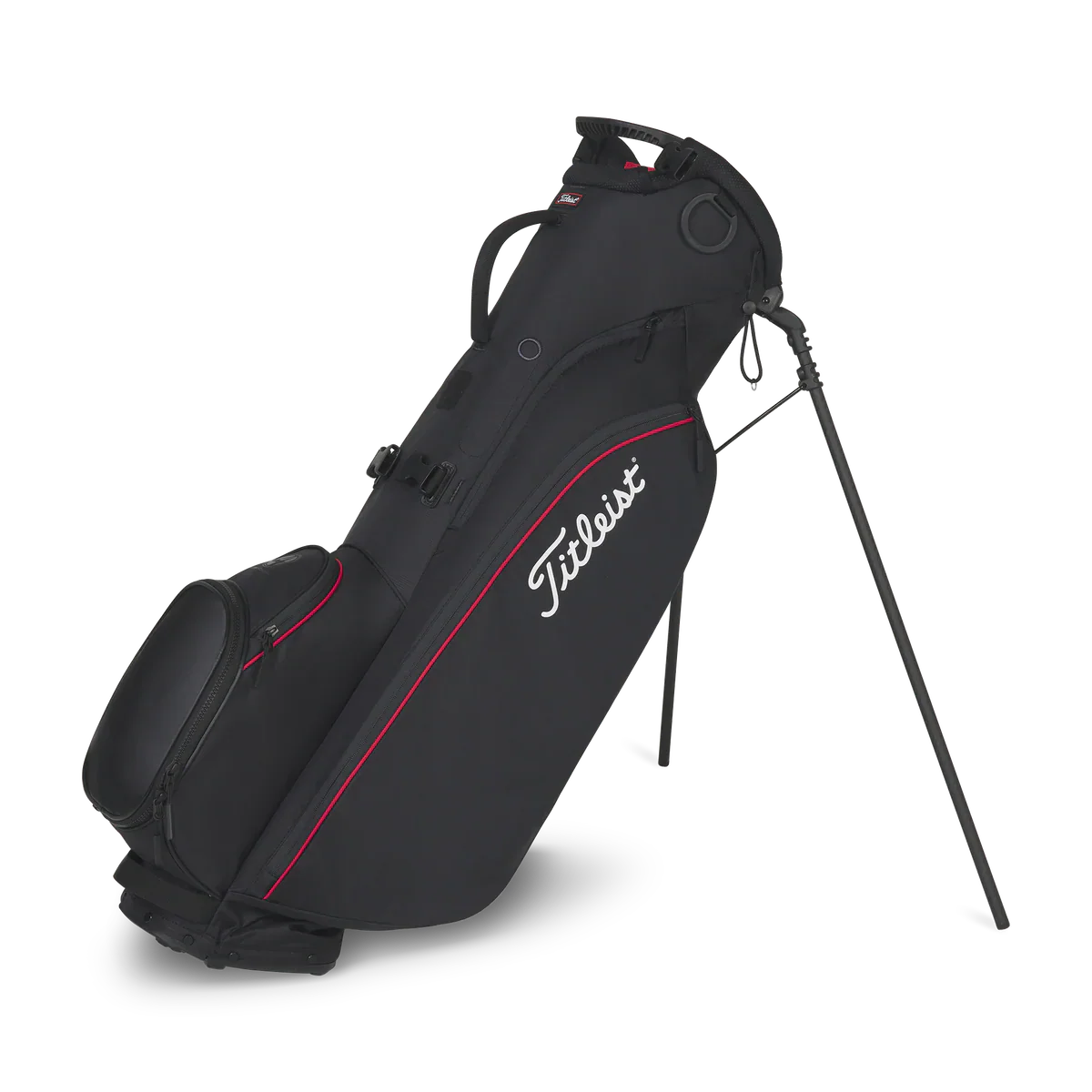 2025 Titleist Players 4 Carbon Stand Bag - Black/Black/Red
