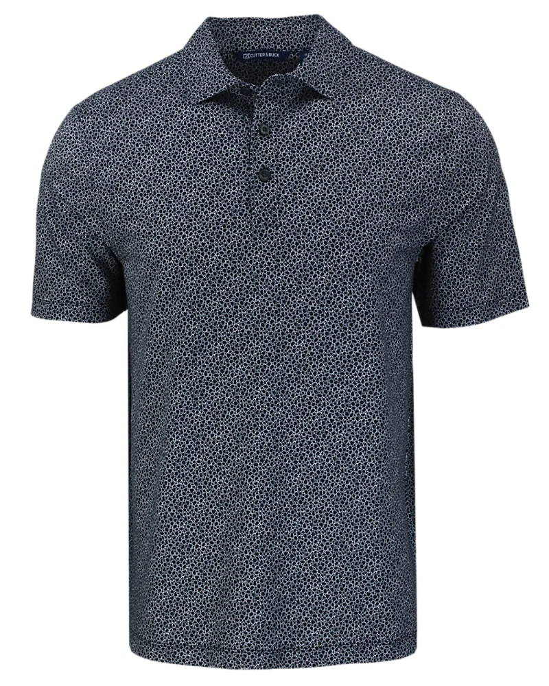 2025 Cutter & Buck Pike Eco Pebble Print Polo - Black/White