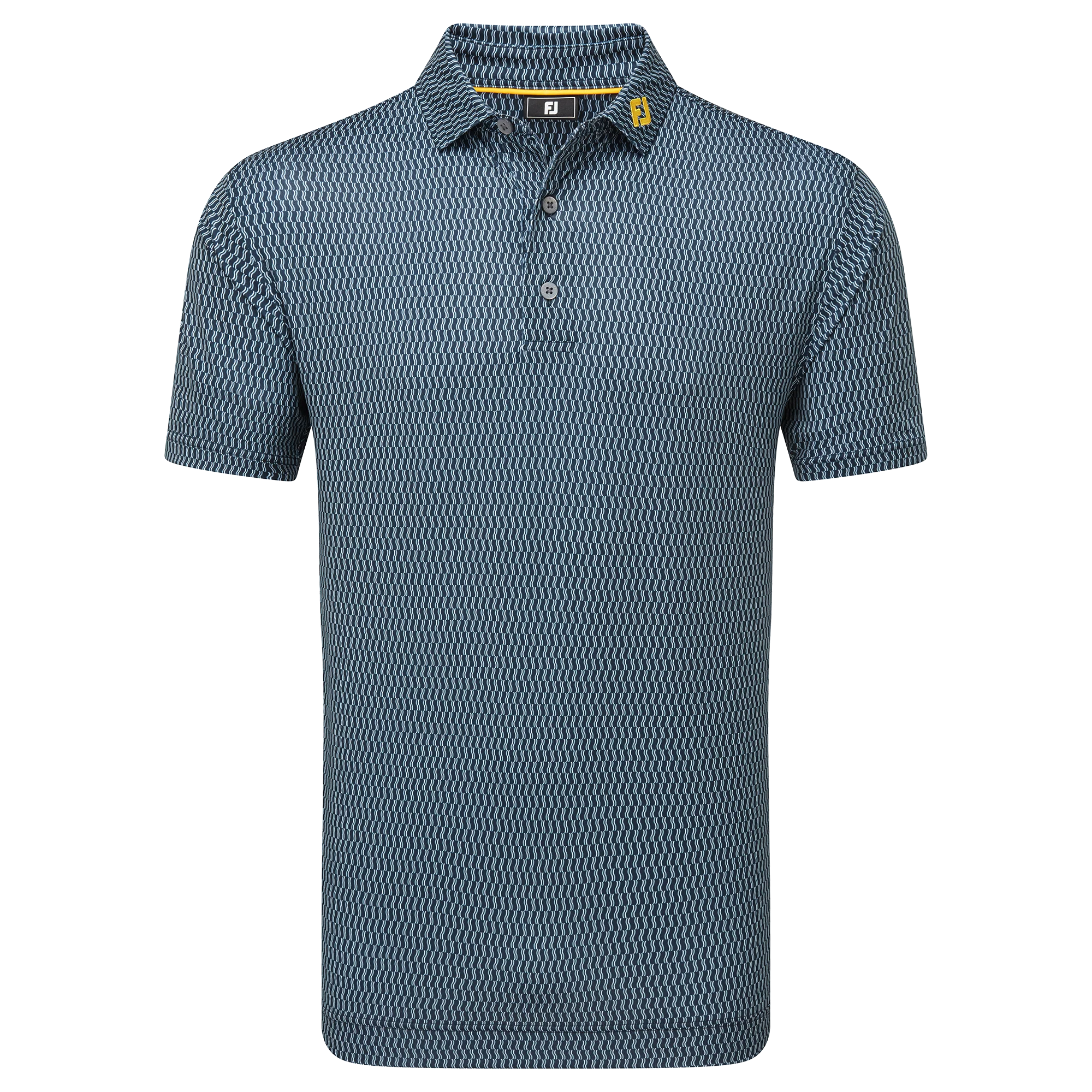 2025 FootJoy Wiggle Print Lisle Polo - Navy/Grey/White