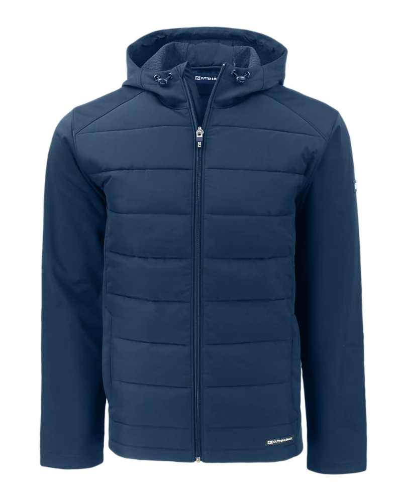 2025 Cutter & Buck Men's Evoke Eco Hybrid Hooded Jacket - Navy