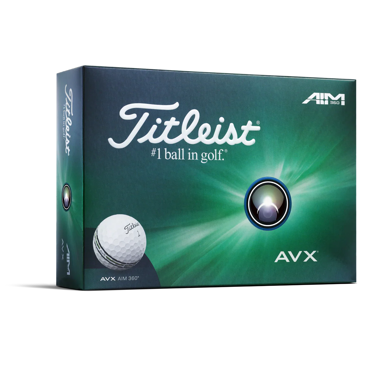 2025 Titleist AVX AIM 360 Golf Ball Dozen - White