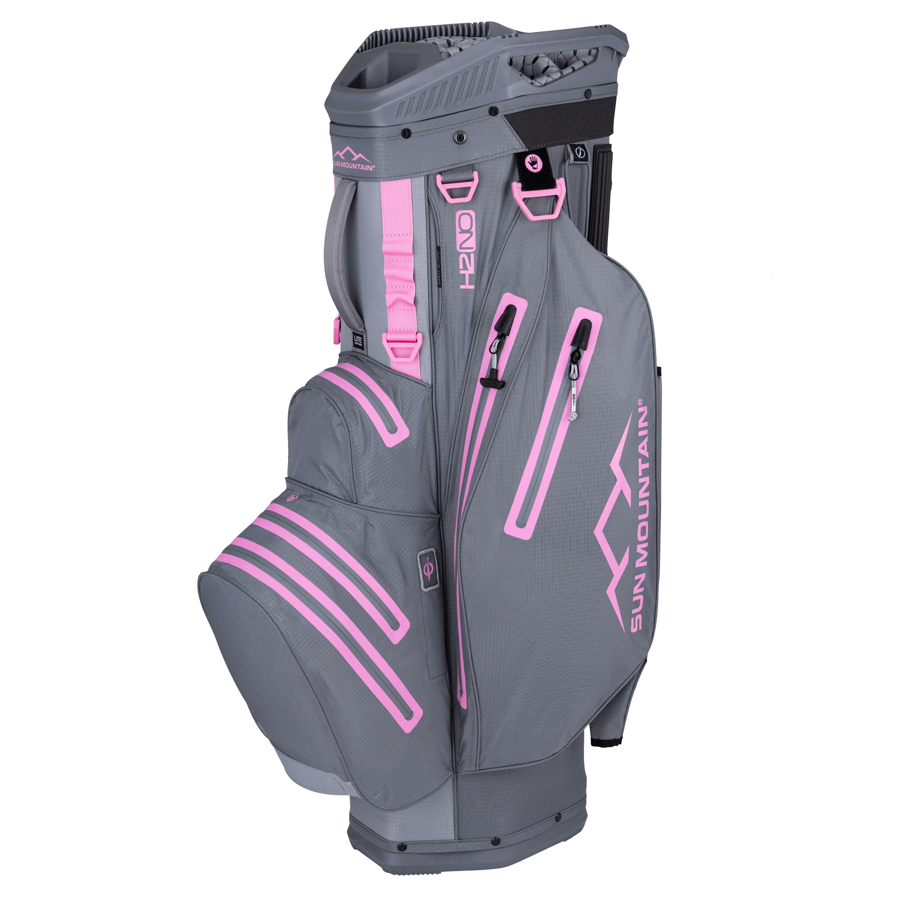 2024 Sun Mountain H2NO Lite Cart Bag - Nickel/Pink/Cadet