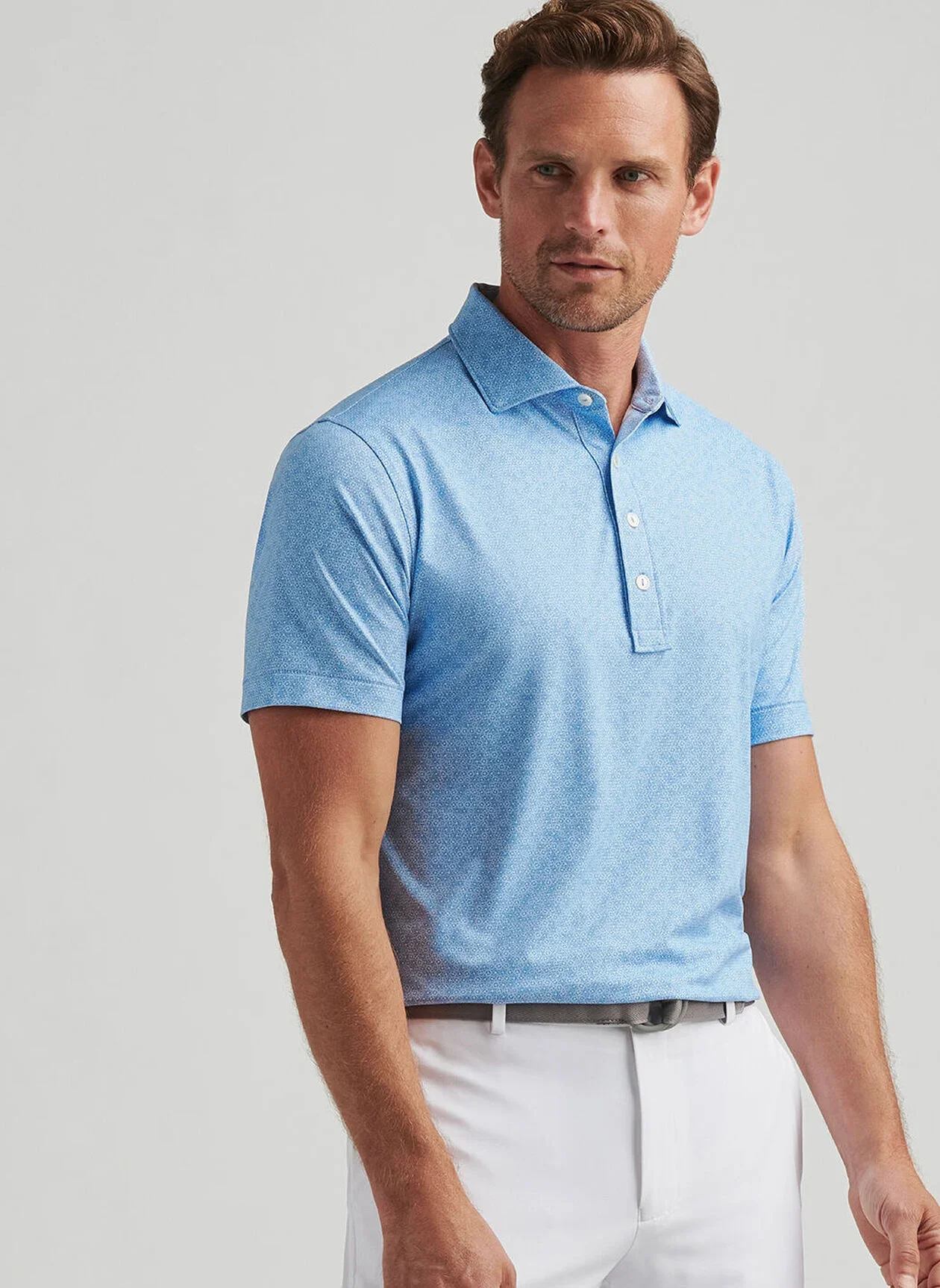 2025 Peter Millar Men's Avenue Performance Jersey Polo - Light Blue