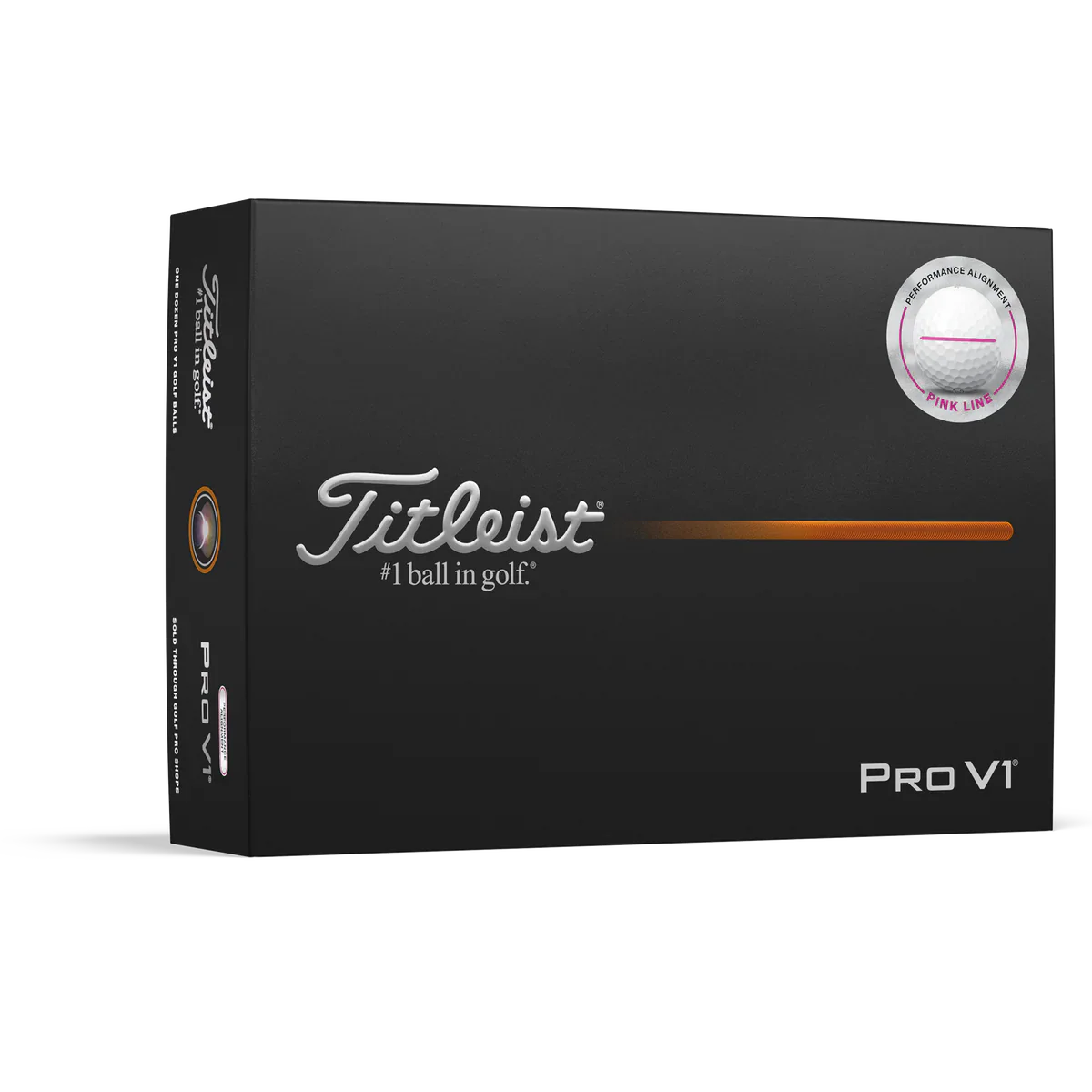 2025 Titleist Pro V1 Performance Alignment Golf Ball Dozen - Pink Line