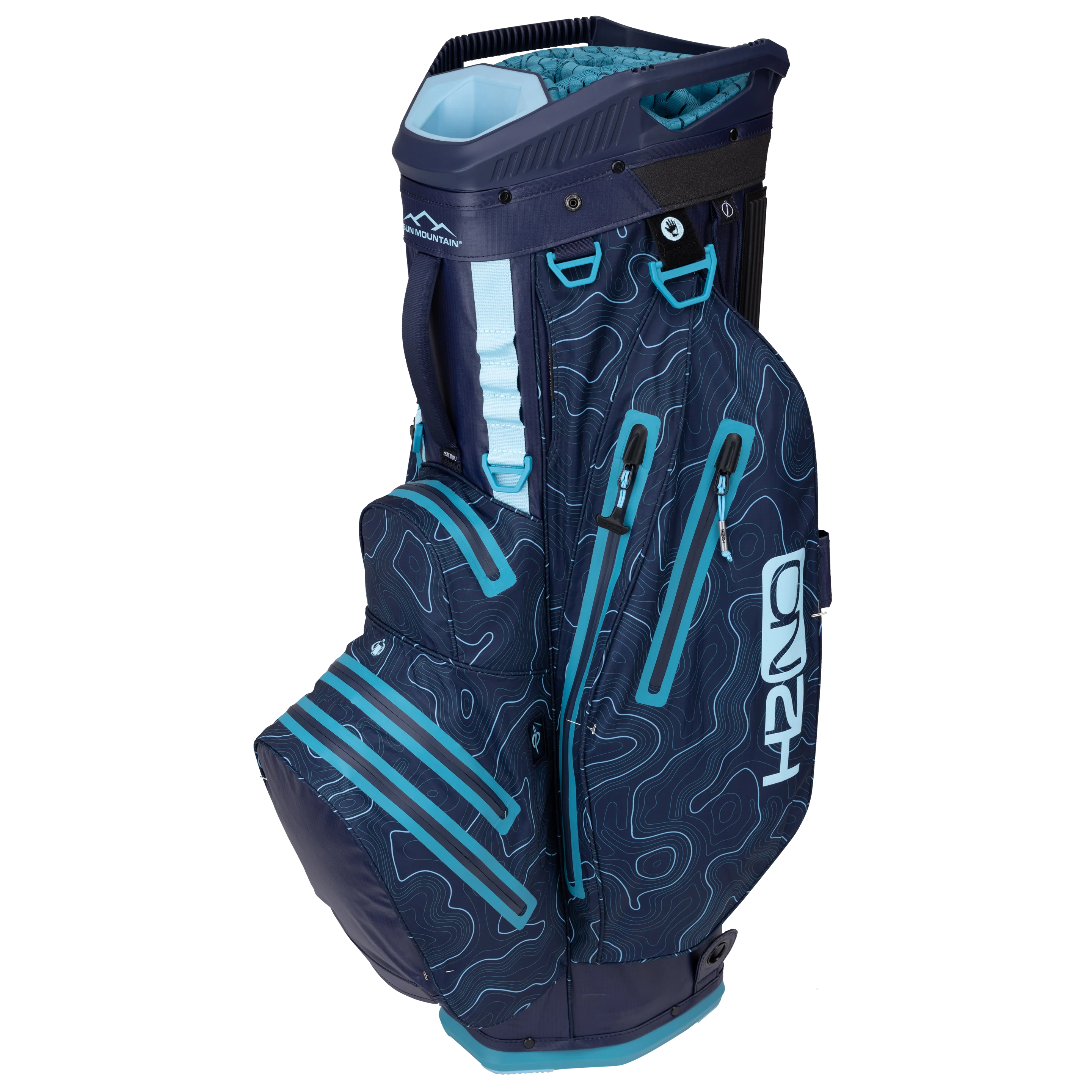 2024 Sun Mountain H2NO Lite Cart Bag -  Navy / Blue Topography