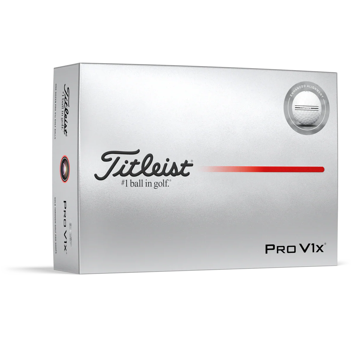2025 Titleist Pro V1x Golf Ball - White Enhanced Alignment