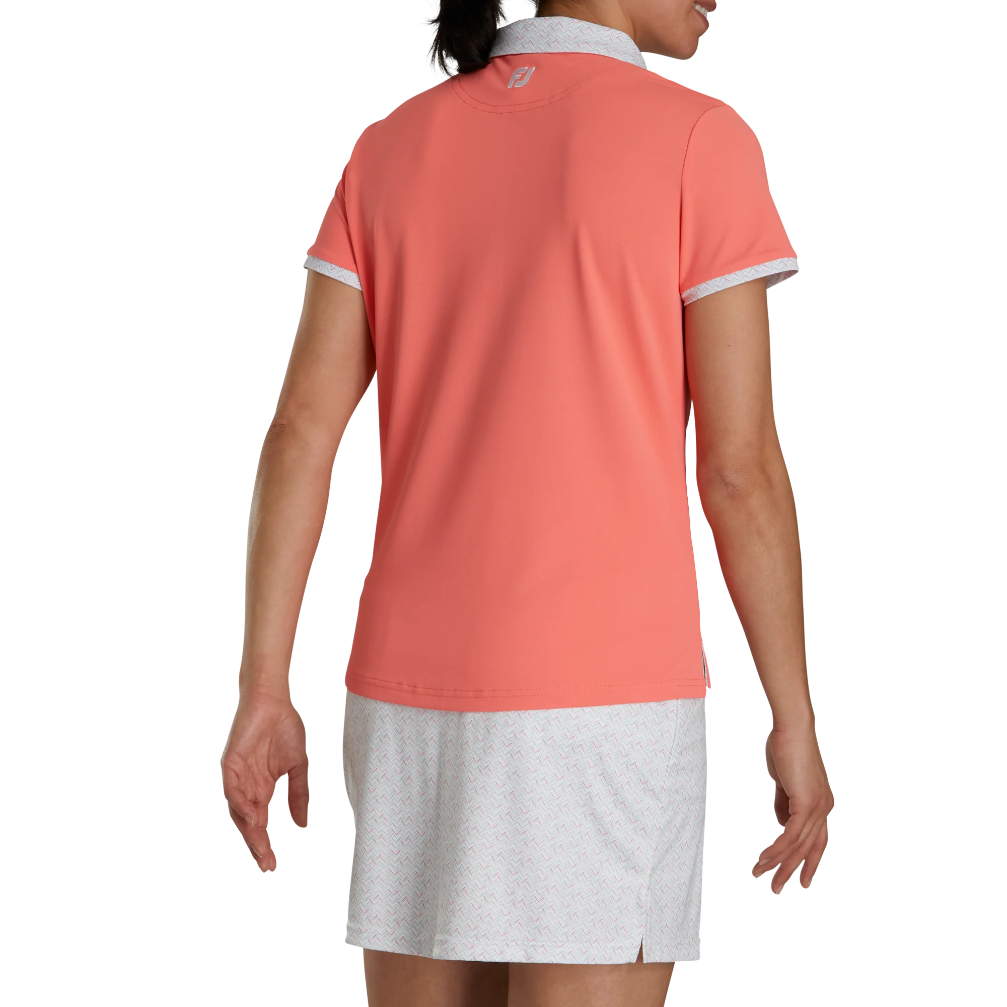 2024 FootJoy Women's Short Sleeve Print Polo - Peach
