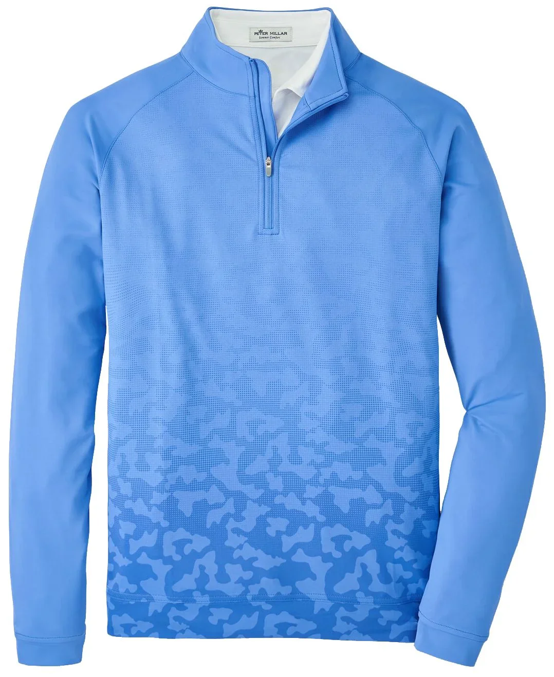 2025 Peter Millar Men's Perth Dip Dye Camo 1/4 Zip Pullover - Maritime