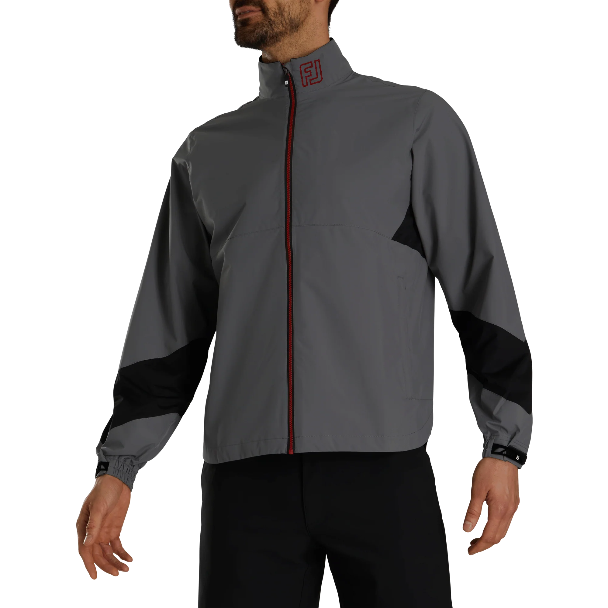 2024 FootJoy Men's Hydrolite X Long Sleeve Rain Jacket - Charcoal / Black