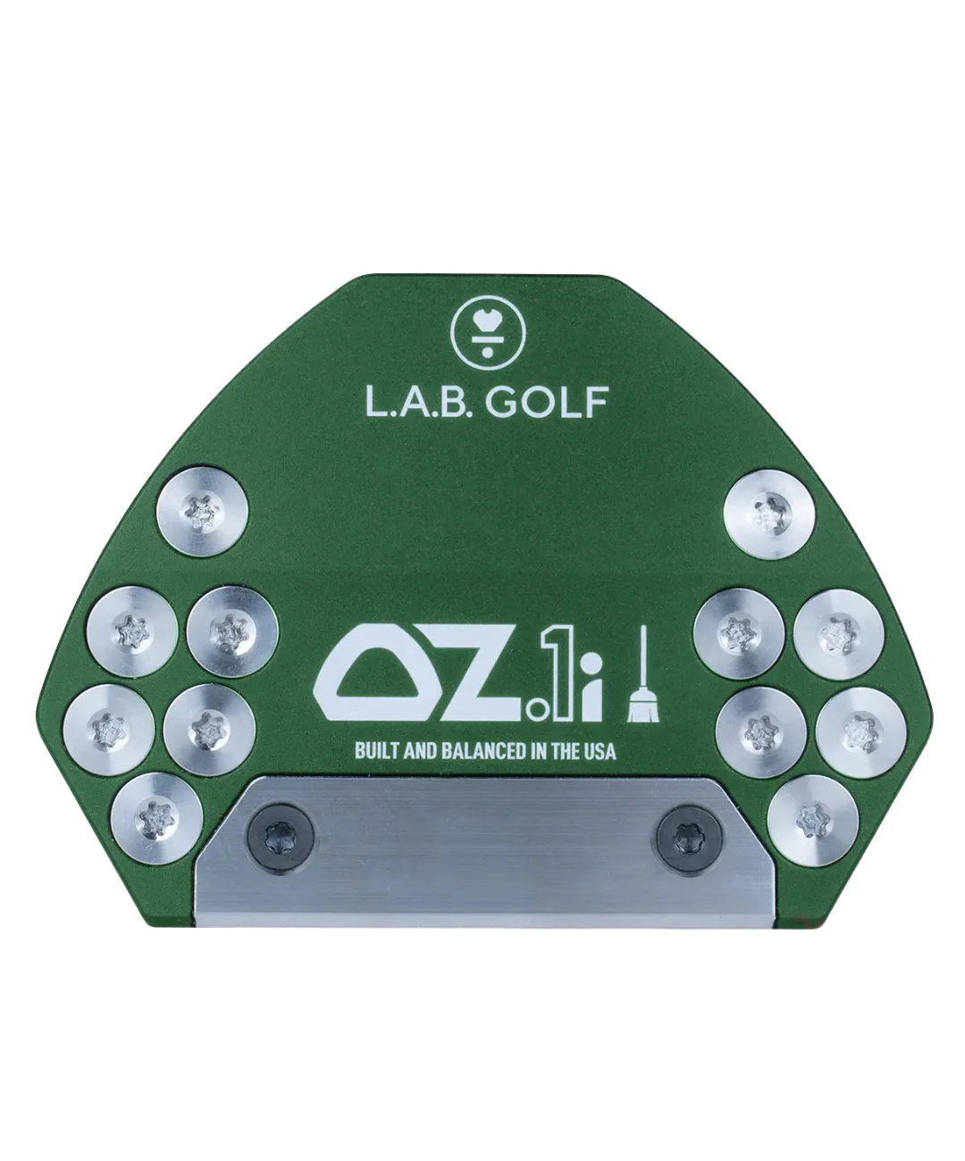 L.A.B OZ1i Sweeper Broomstick Putter - 45.5 Length, 79.5 Lie, Green Head