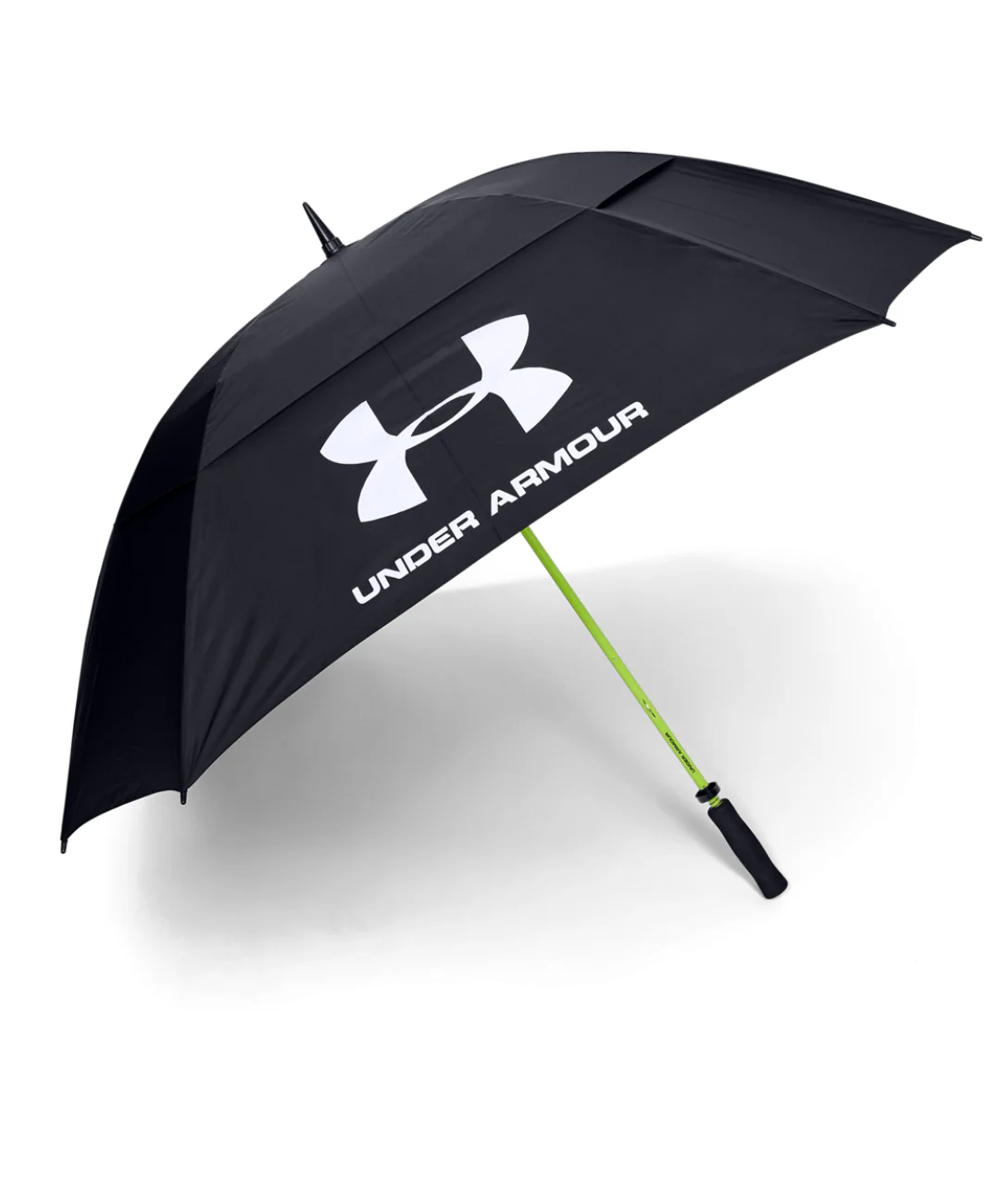2024 Under Armour Double Canopy Golf Umbrella - Black/High Vis Yellow/White