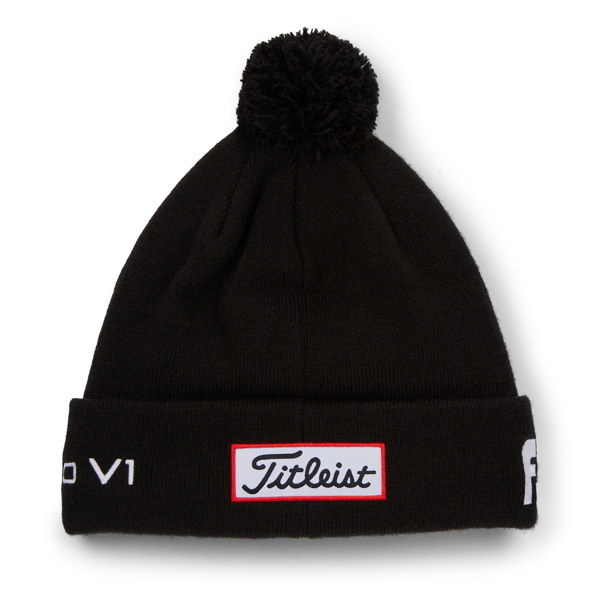 2025 Titleist Tour Pom Pom Beanie - Black/White