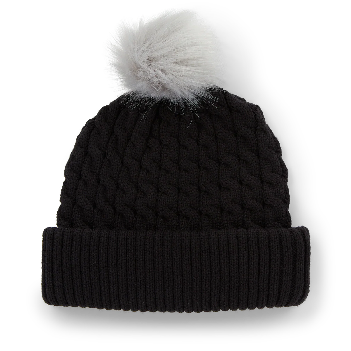 2024 Titleist Cableknit Pom Pom Beanie - Black/White
