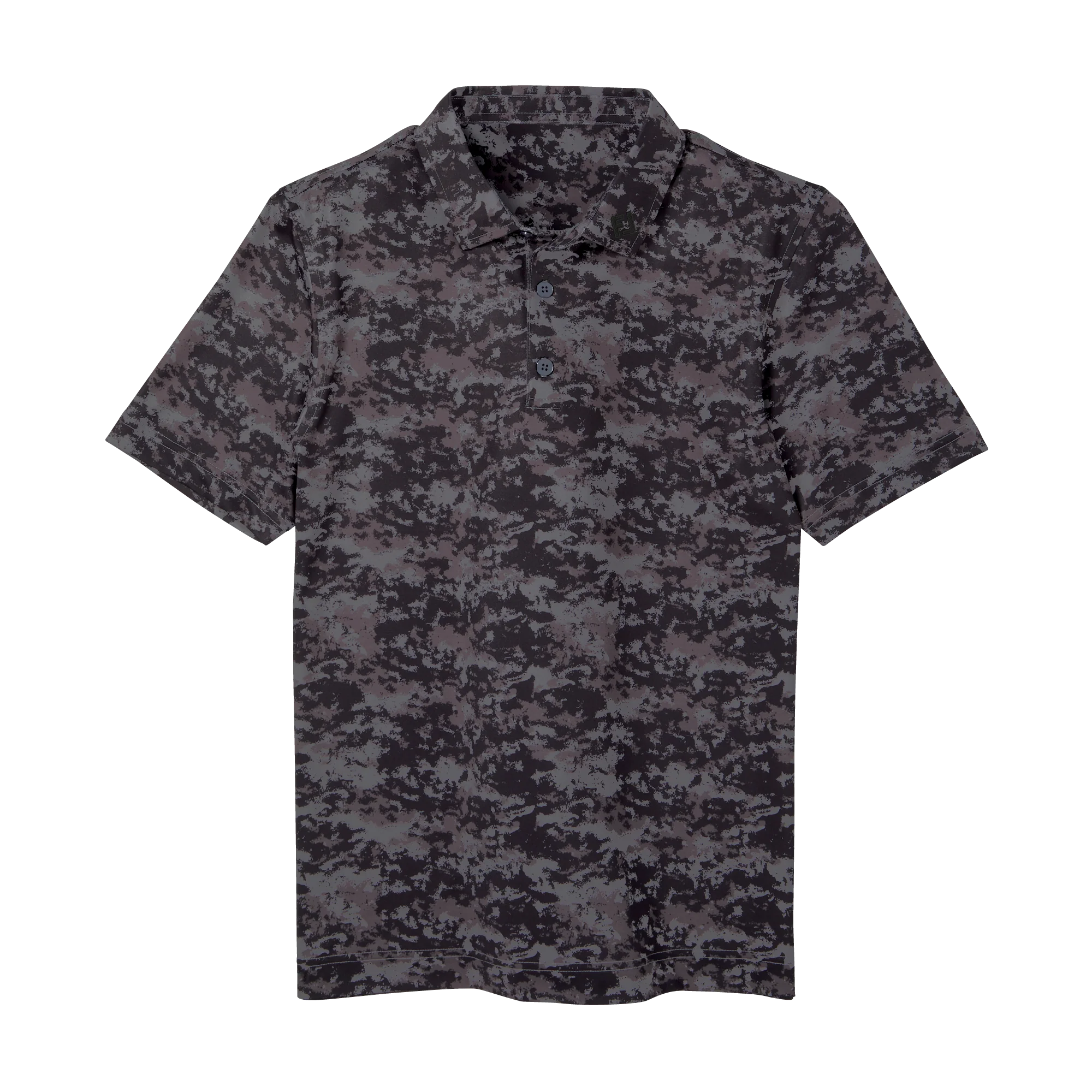 2024 FootJoy Junior Cloud Camo Self Collar Polo - Black