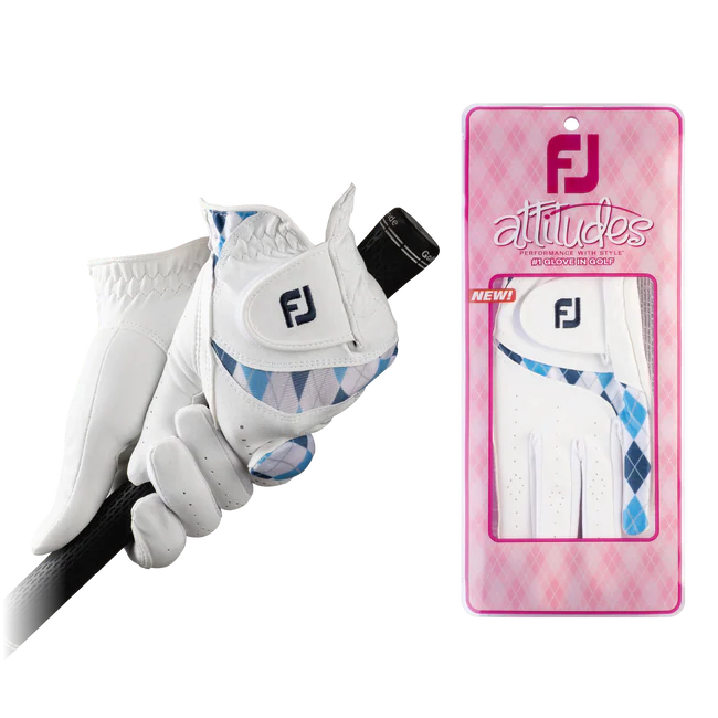 2023 FootJoy Women's Attitude Fashion Glove Pair - White/Blue