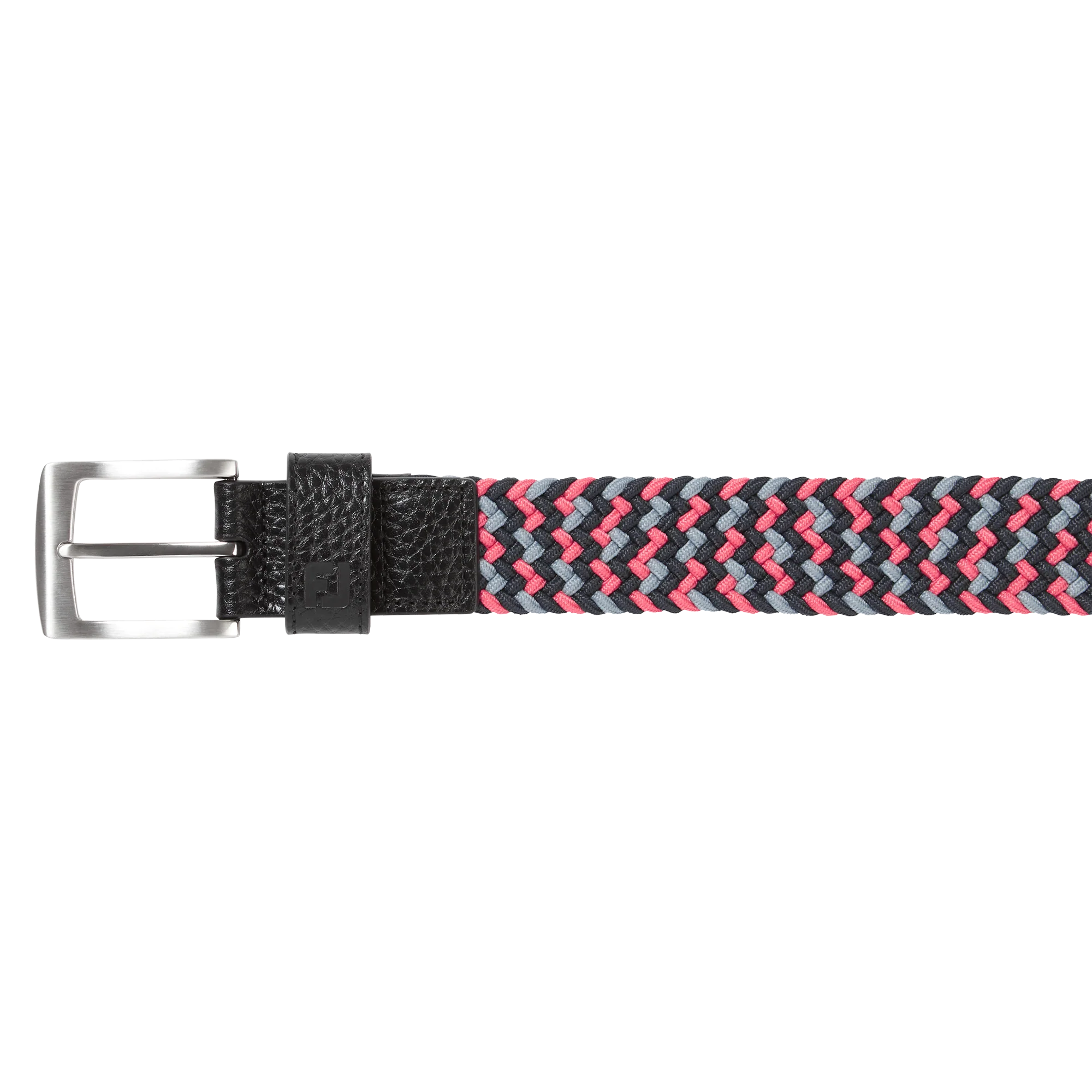2025 FootJoy Men's Braided Belt - Black/Flint/Hibiscus