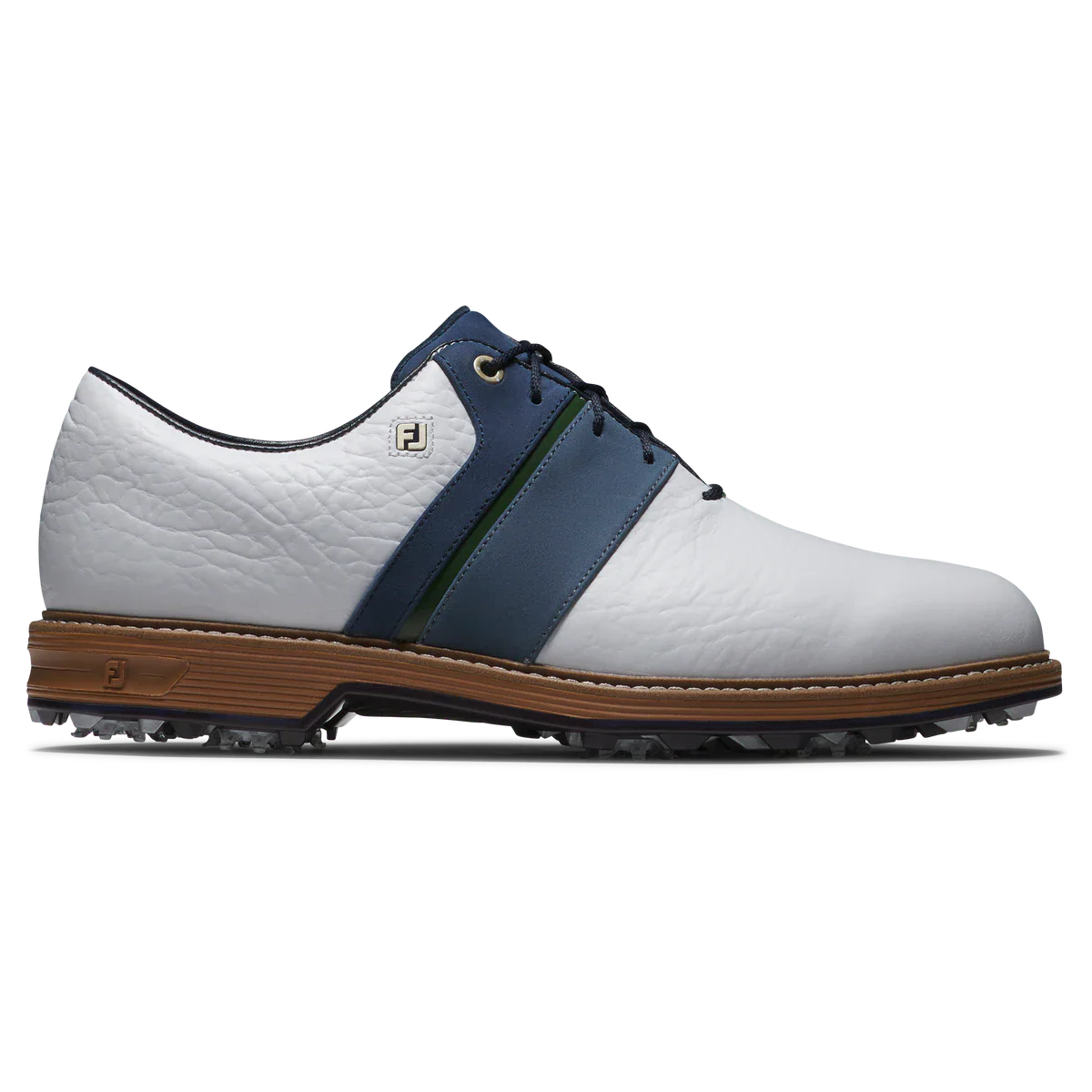 2025 FootJoy Men's Premiere Packard Golf Shoe - White/Navy/Tan