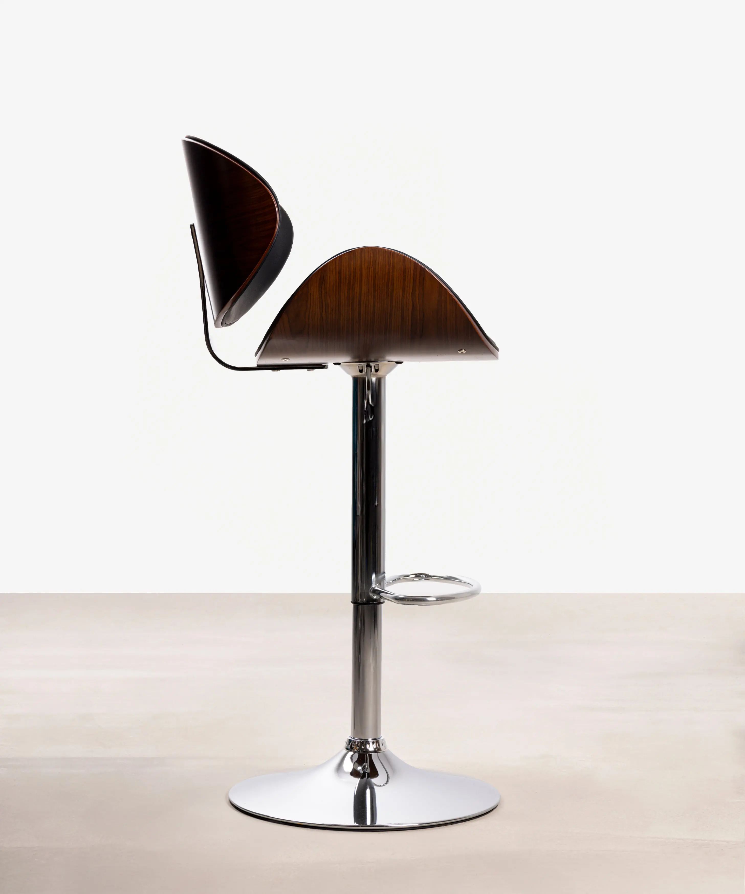 Taburete de Madera y Polipiel Regulable Shelley