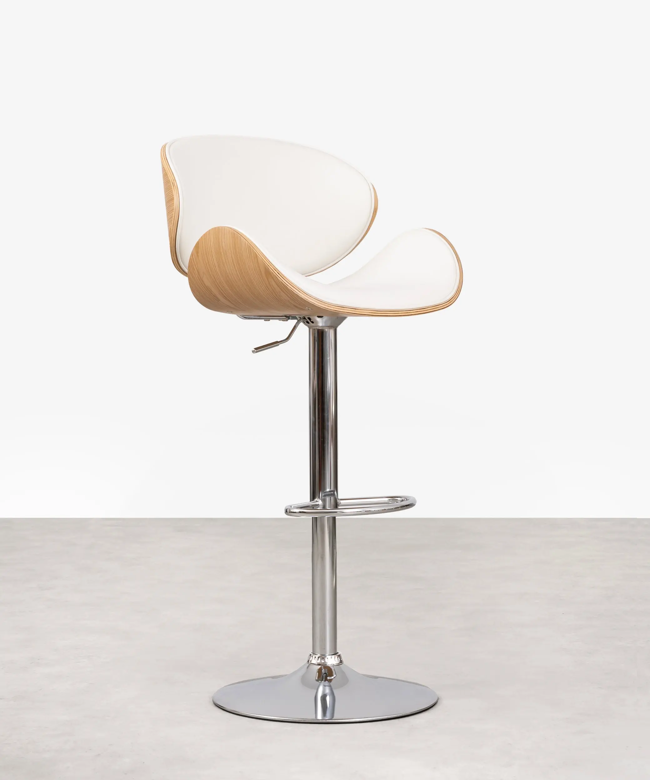 Taburete de Madera y Polipiel Regulable Shelley