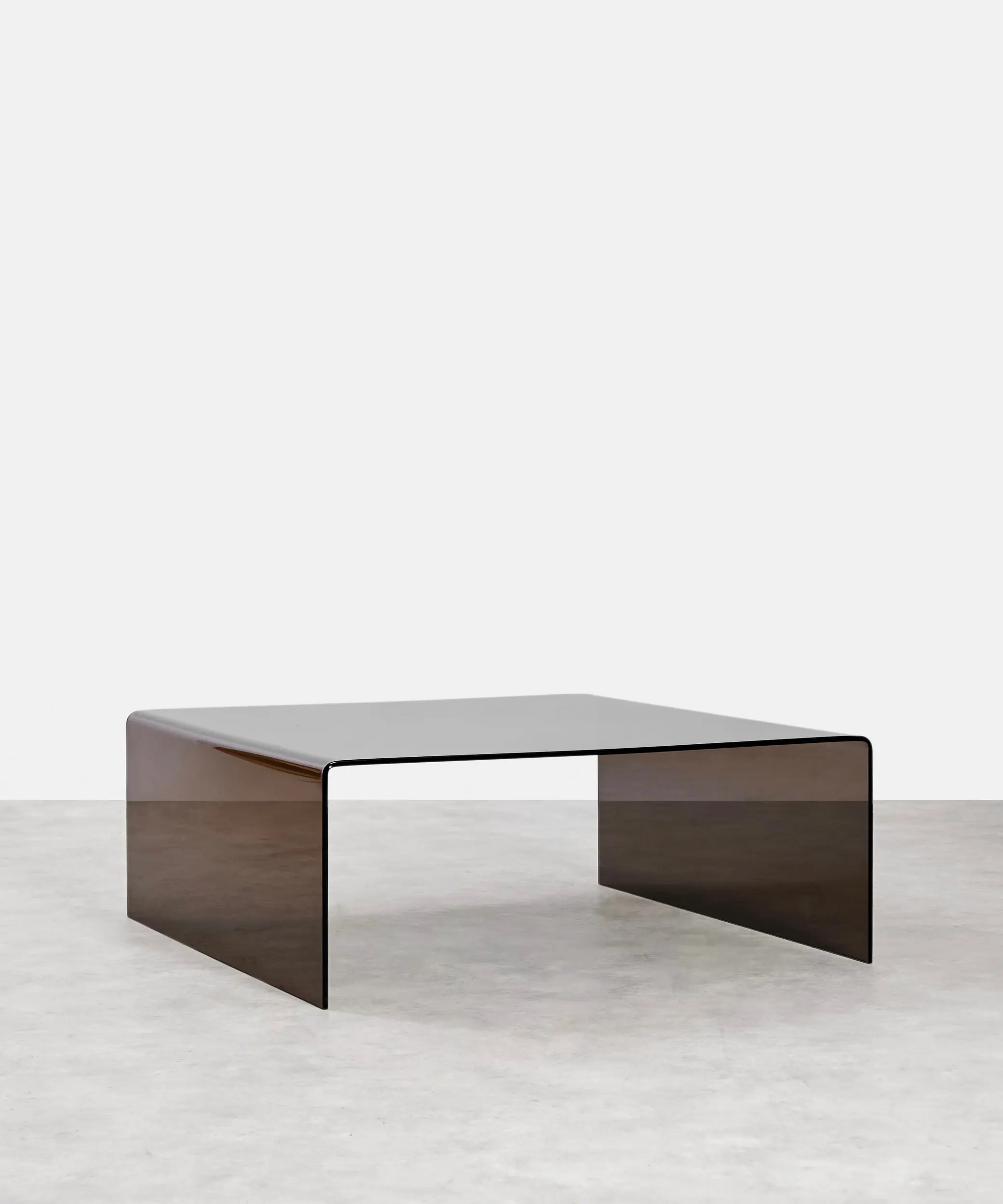 Mesa de Centro Cuadrada de Cristal Curvado Burano 100 cm x 100 cm