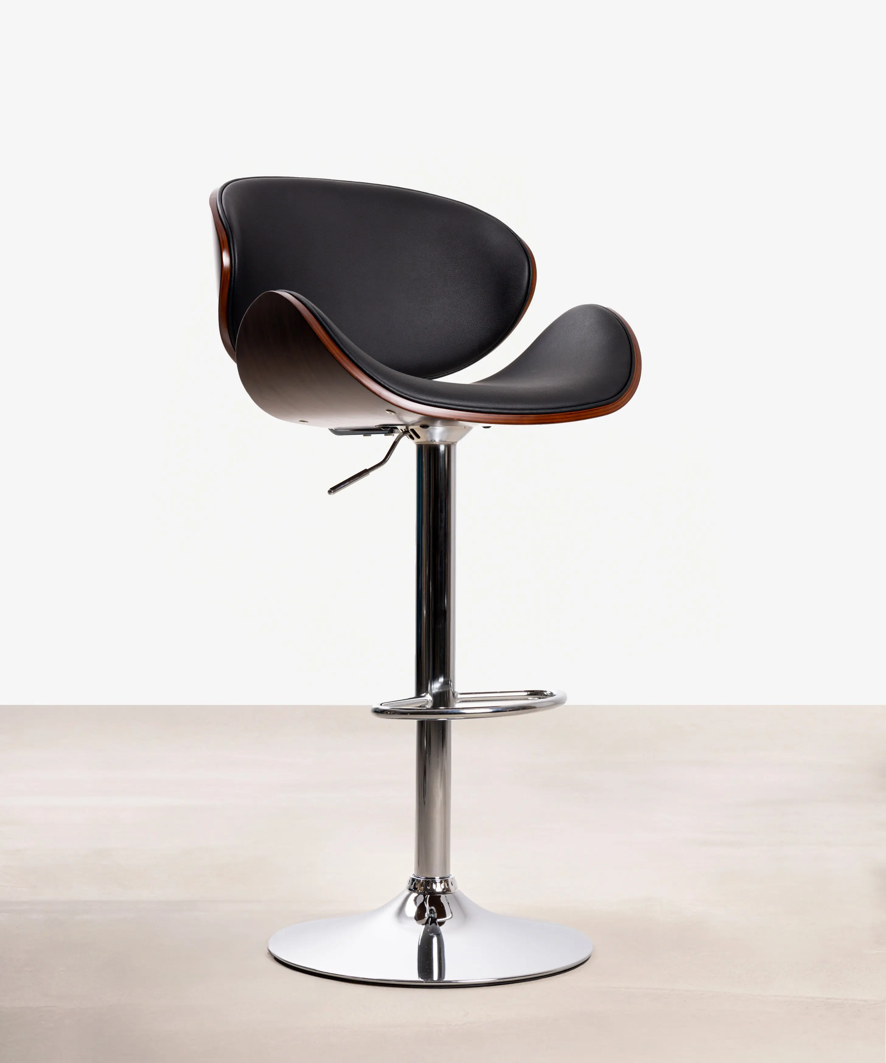 Taburete de Madera y Polipiel Regulable Shelley