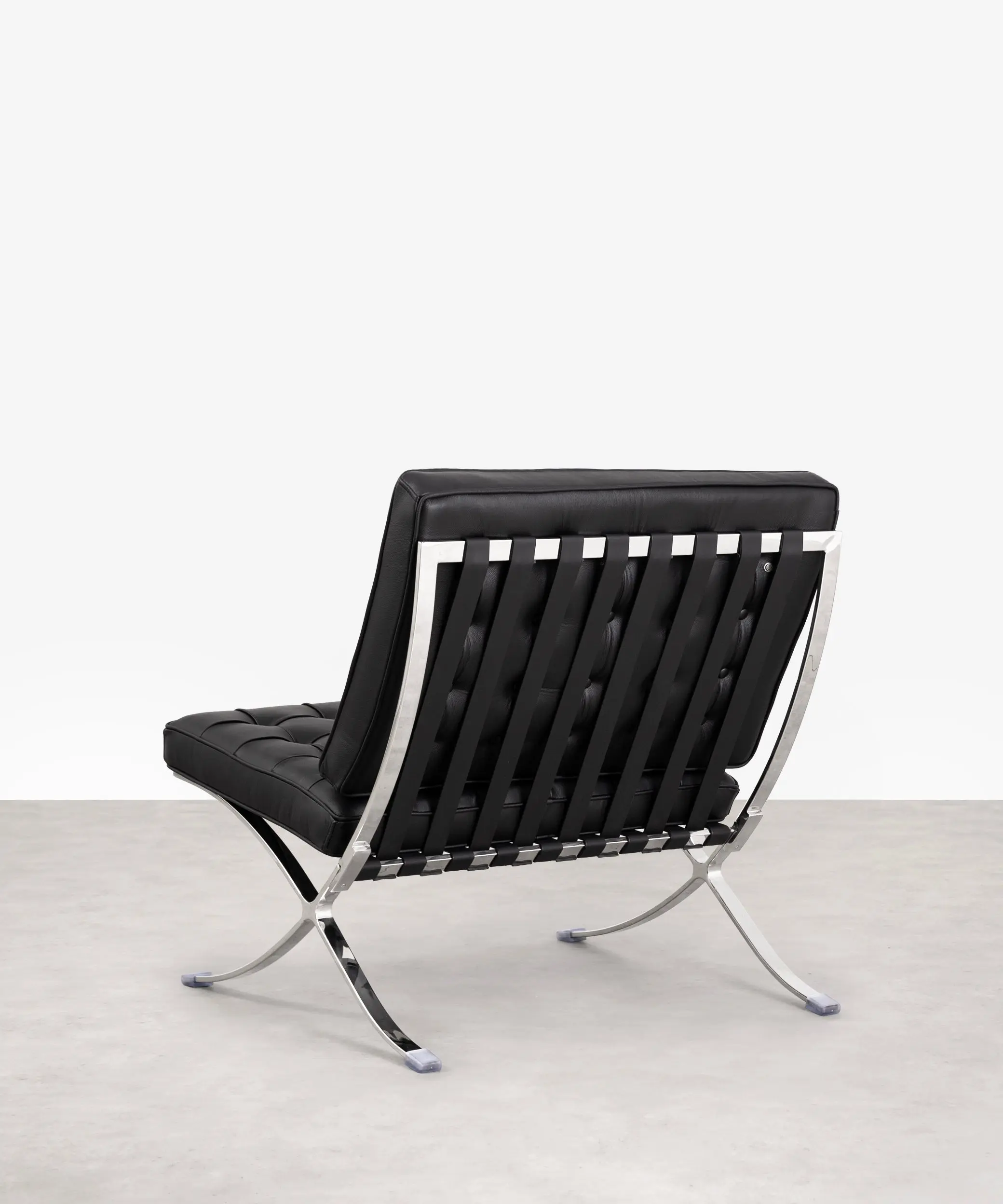 Silla de Acero Tapizada en Piel Italiana Barcelona