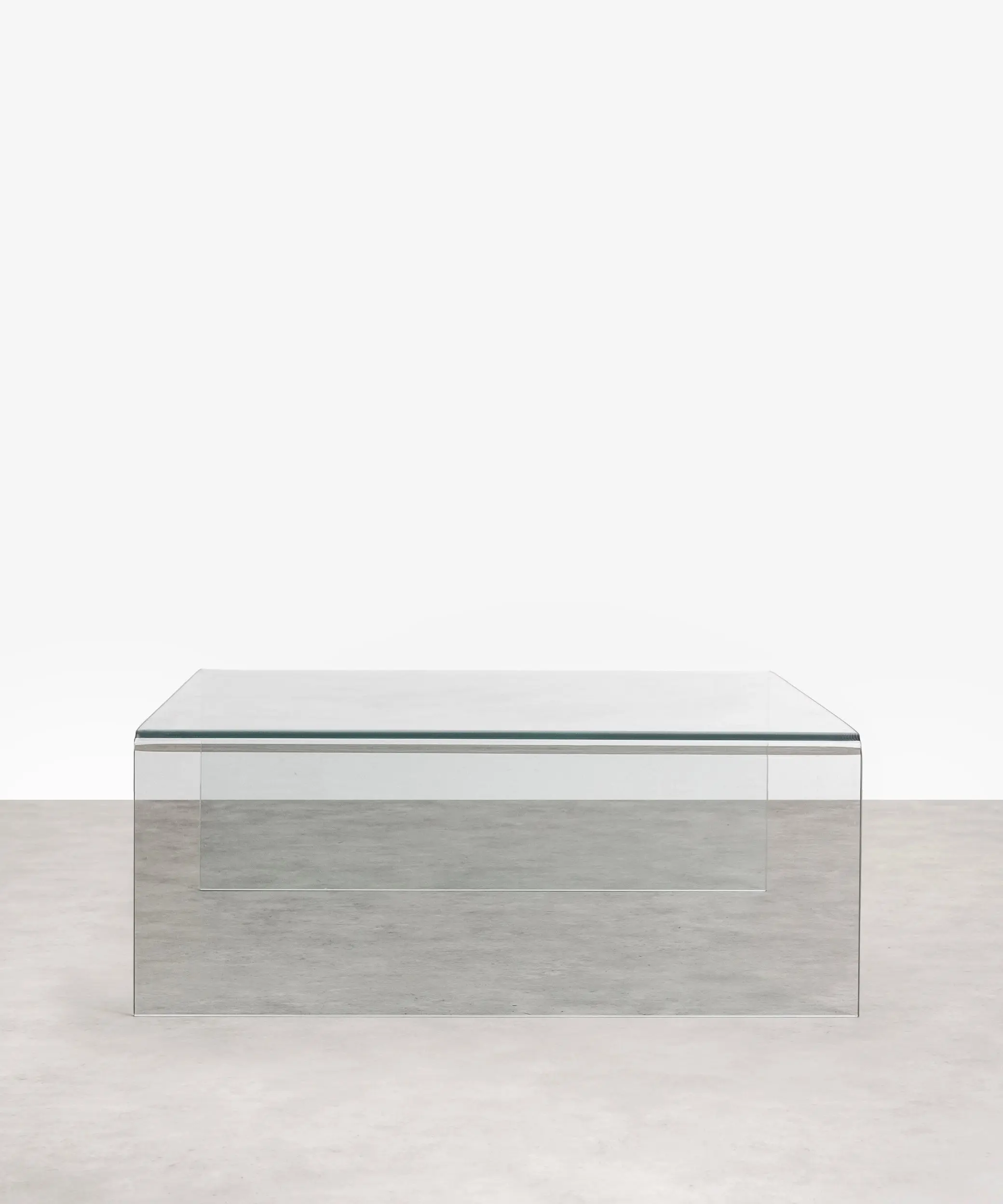 Mesa de Centro Cuadrada de Cristal Curvado Burano 100 cm x 100 cm
