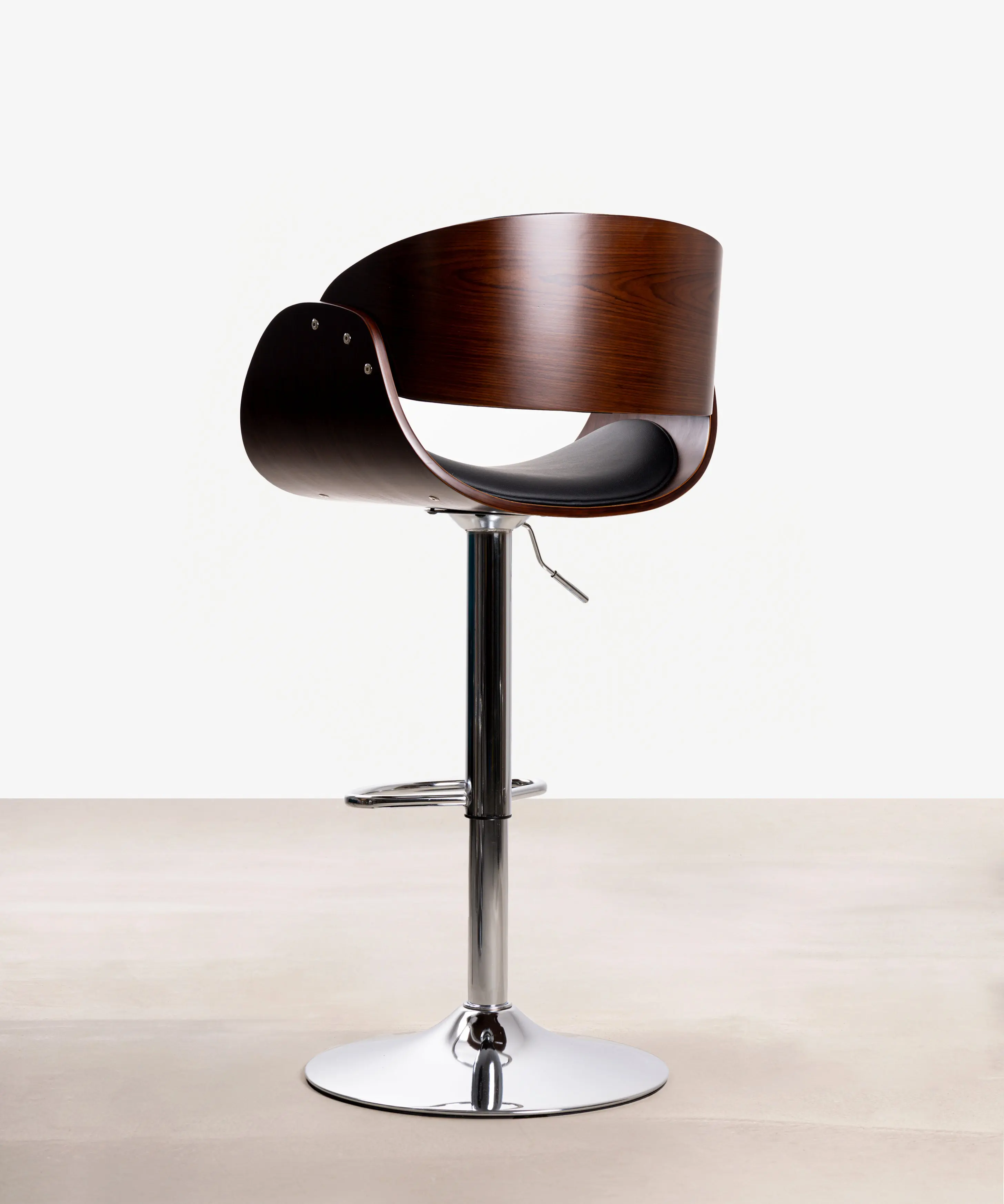 Taburete de Madera y Polipiel Regulable Debbie