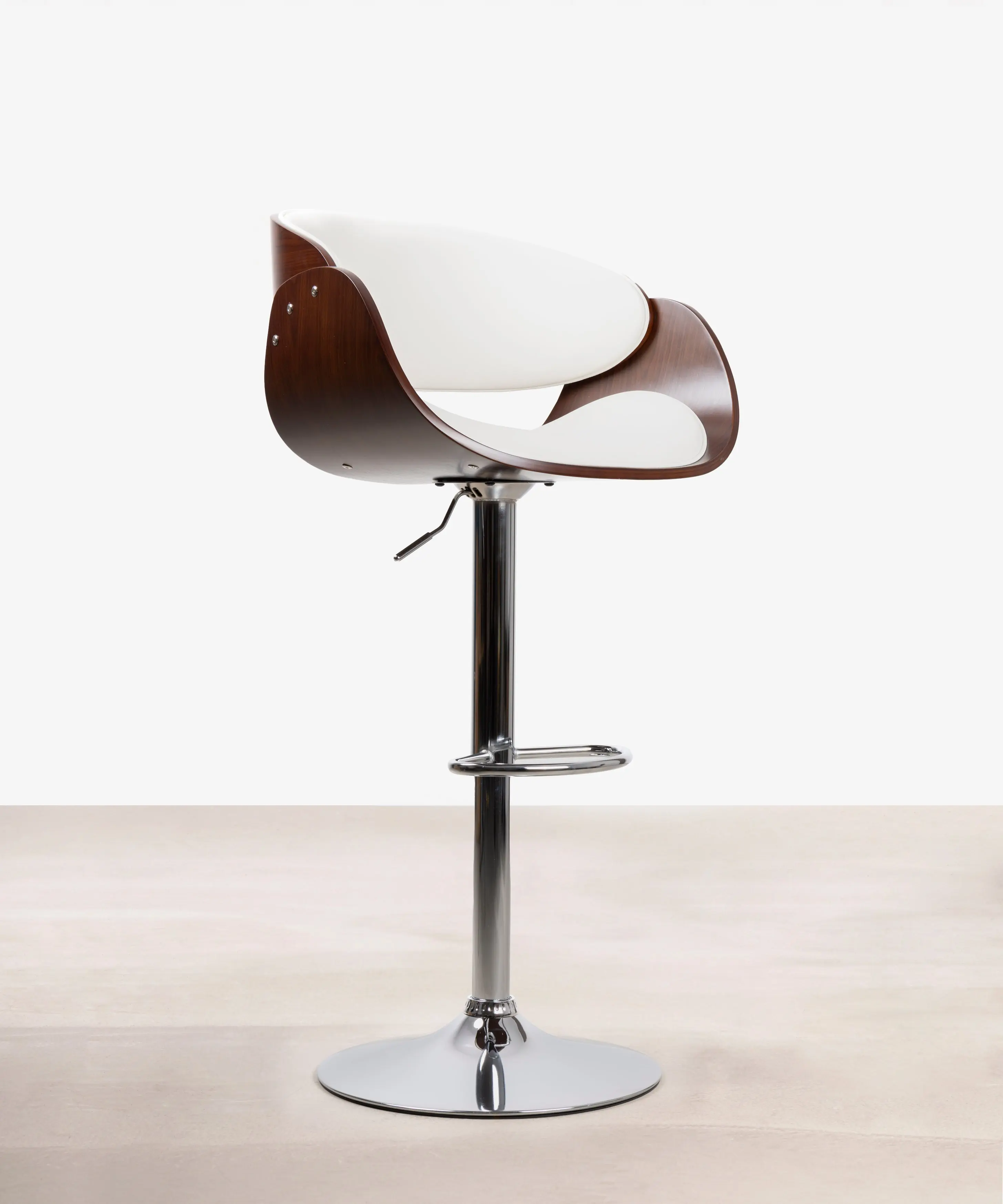 Taburete de Madera y Polipiel Regulable Debbie