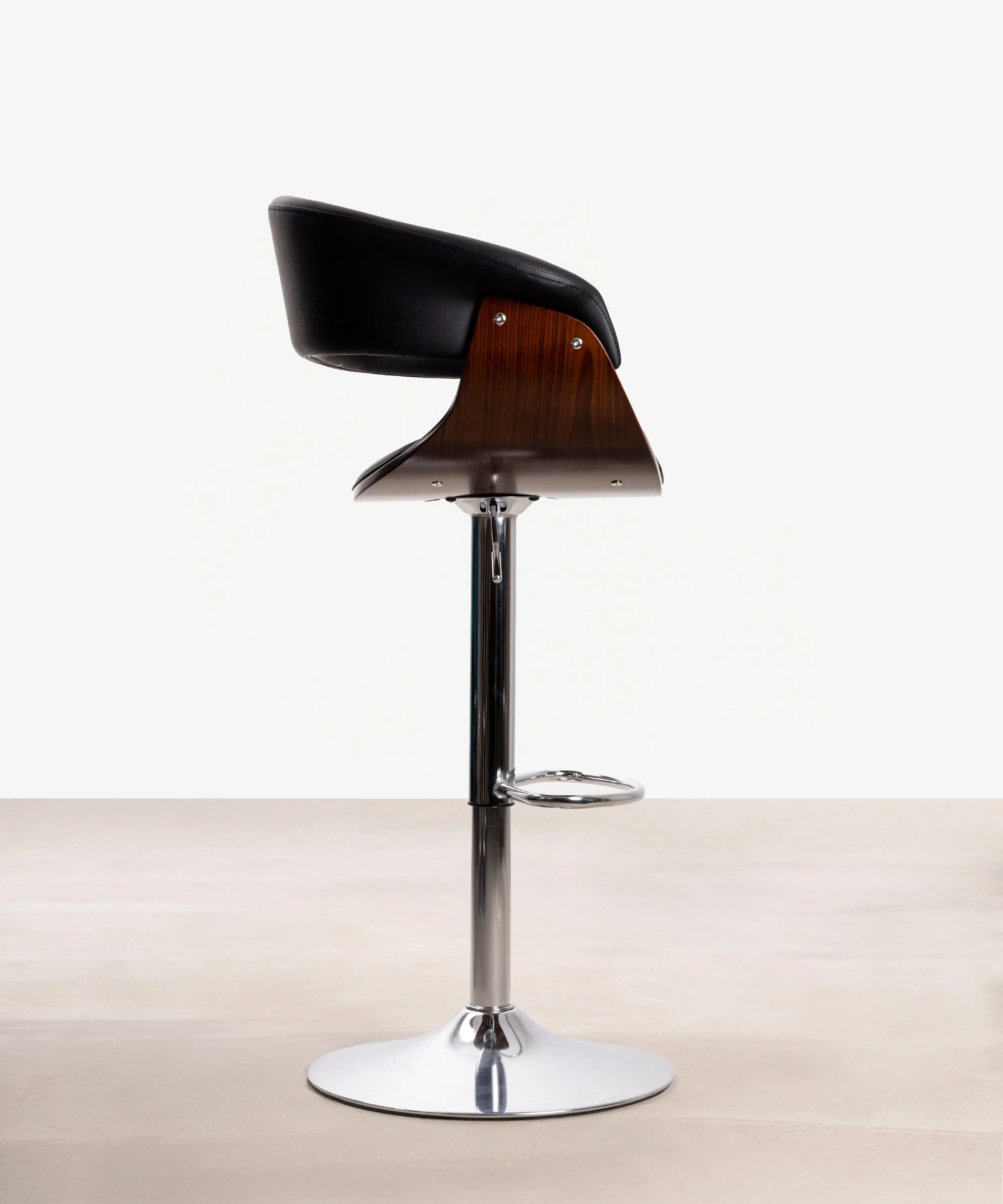 Taburete de Madera y Polipiel Regulable Beckett