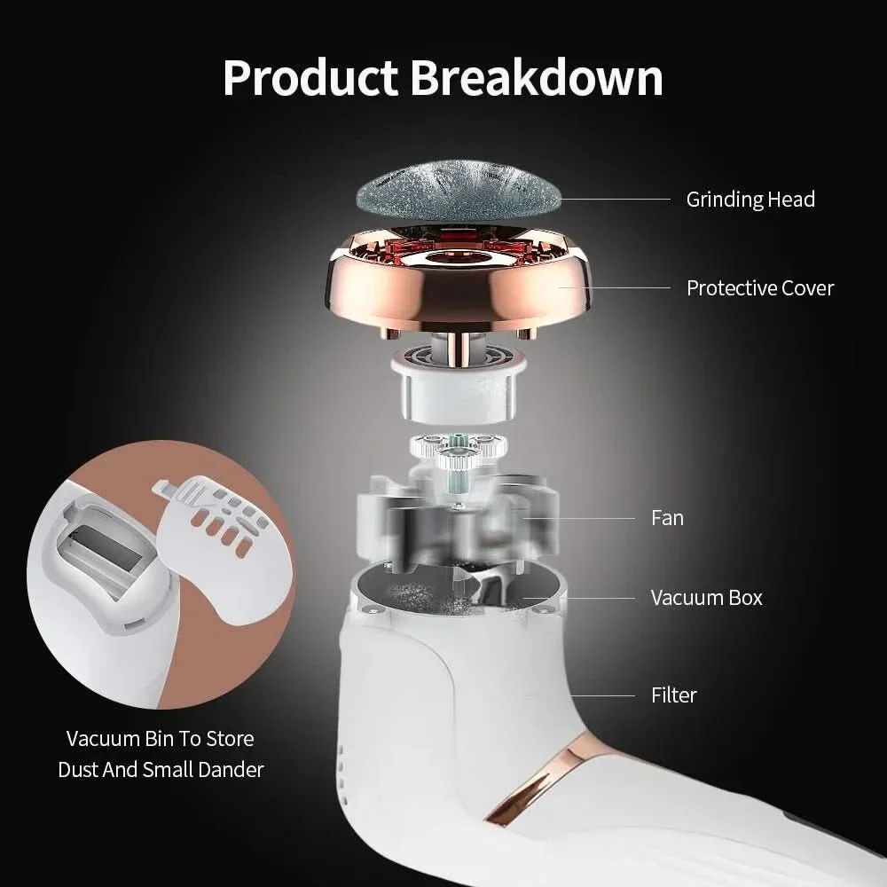 Kalluscare dispositivo para el cuidado de los pies – Eliminador recargable de callos para pies sedosamente suaves