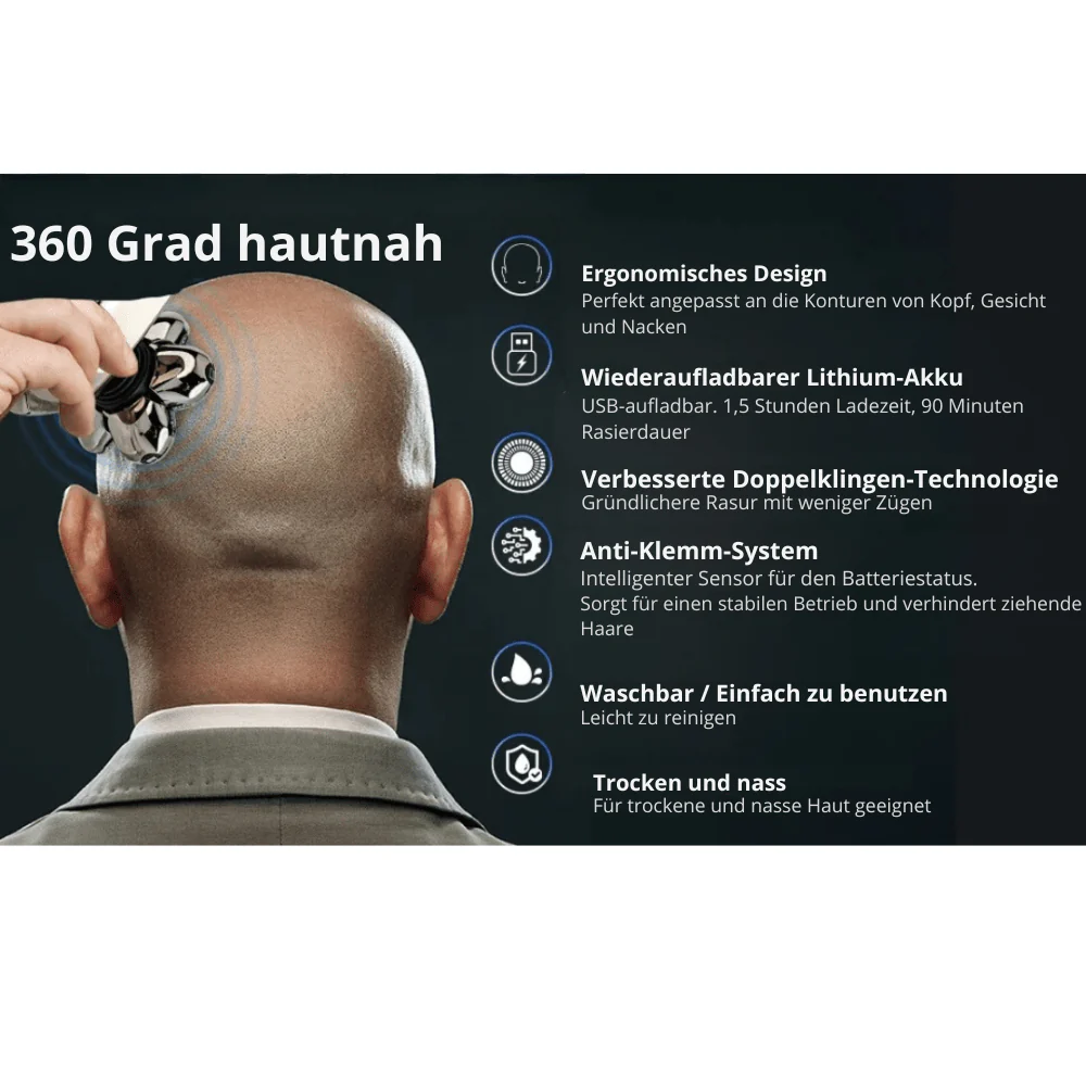 Flexishave Pro – Afeitadora eléctrica 7D con protección contra agua IP68 y carga USB