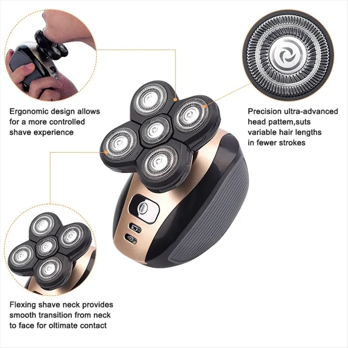 SmoothTrim – Recortadora 5 en 1 con cabezales de afeitado flotantes y accesorios