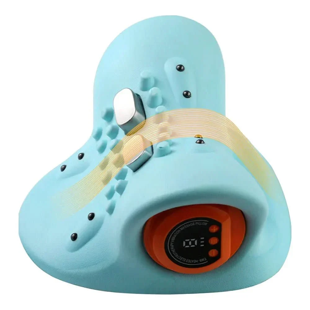 Flexease Masajeador de Cuello – Dispositivo de Masaje Cervical EMS con Acupresión y Tracción para Alivio del Dolor