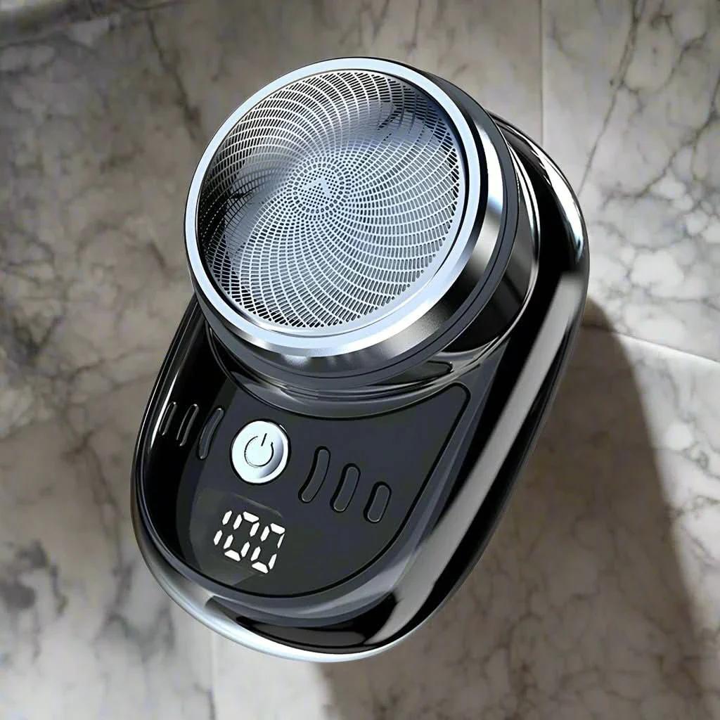 Razorgo Mini Afeitadora – Afeitadora USB compacta para llevar con indicador digital de batería